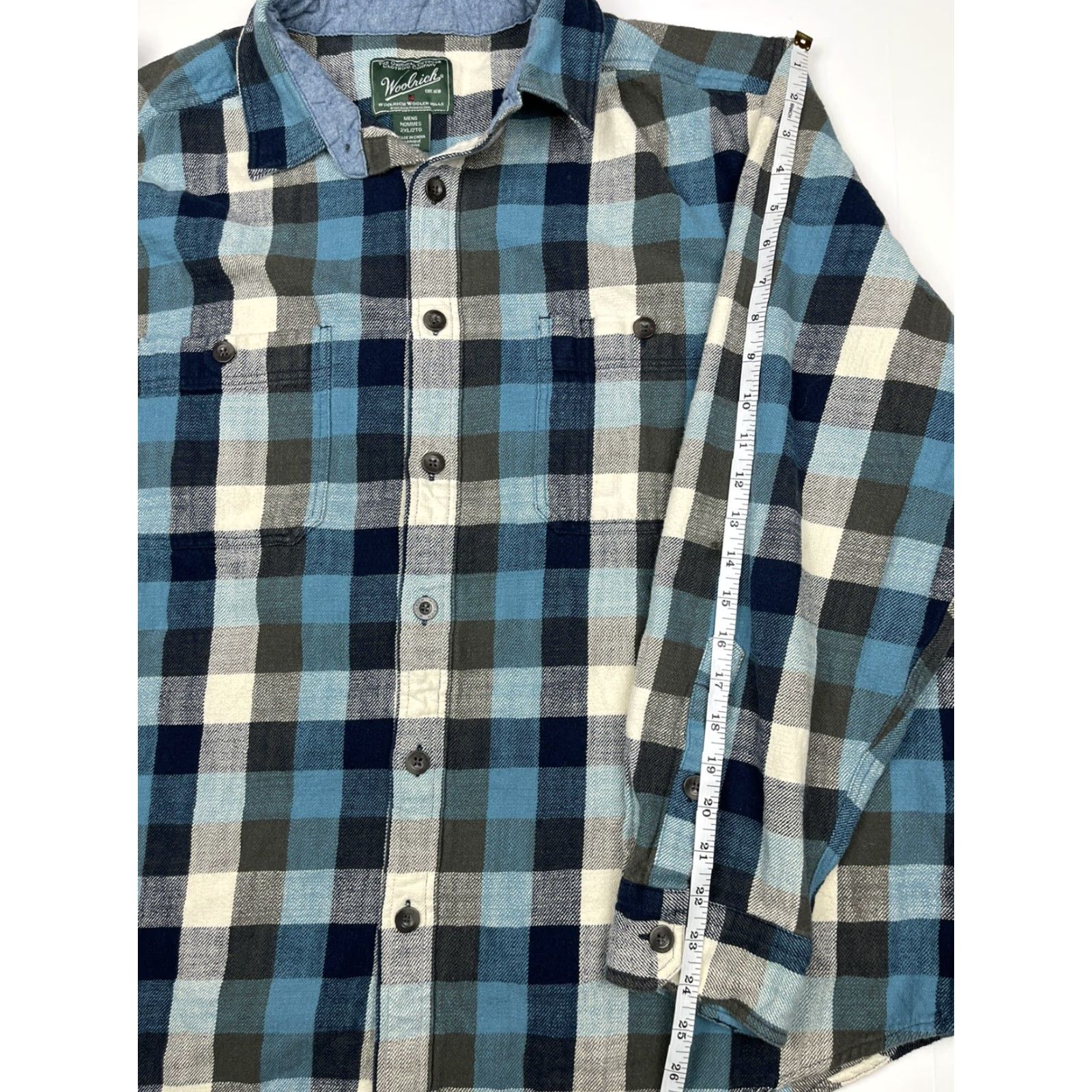 Vintage Woolrich Mens Flannel Shirt Heavyweight Long Sleeve Blue Buffalo Plaid Size 2XL Outdoor Hiking Size US XXL / EU 58 / 5 - 7 Thumbnail