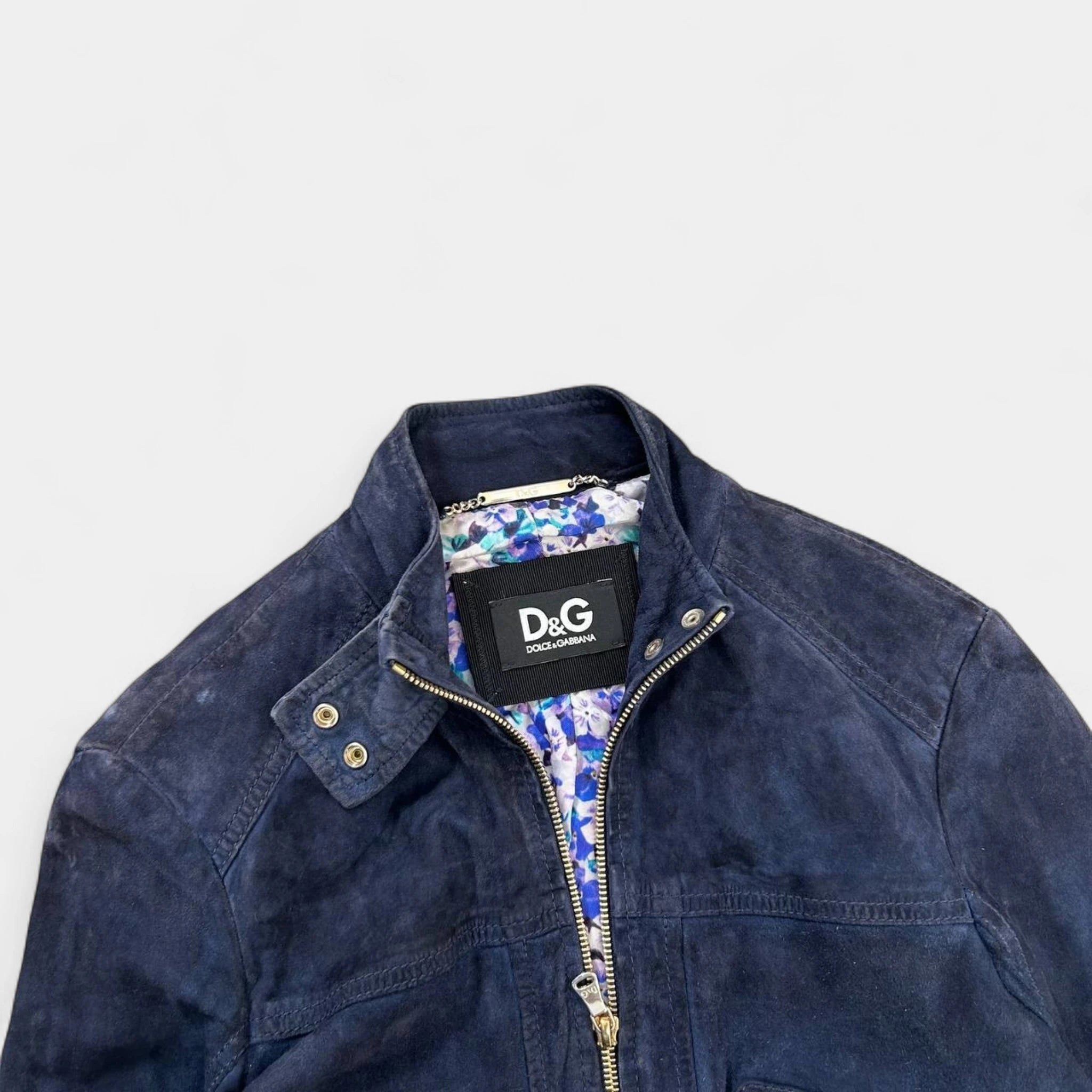 Dolce & Gabbana Dolce & Gabbana 2000´s Navy Suede Jacket Size XS / US 0-2 / IT 36-38 - 3 Thumbnail