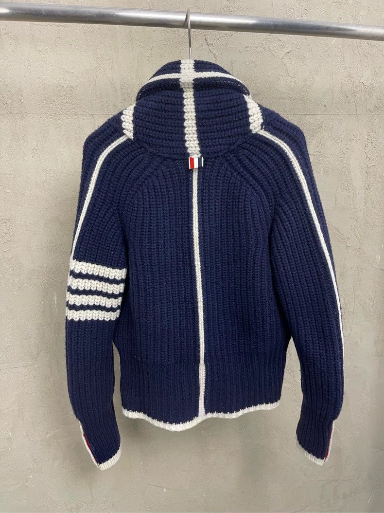 Thom Browne Thom browne Size 00 Dark blue four-stripe wool lapel sweat Size US XXS / EU 40 - 2 Thumbnail