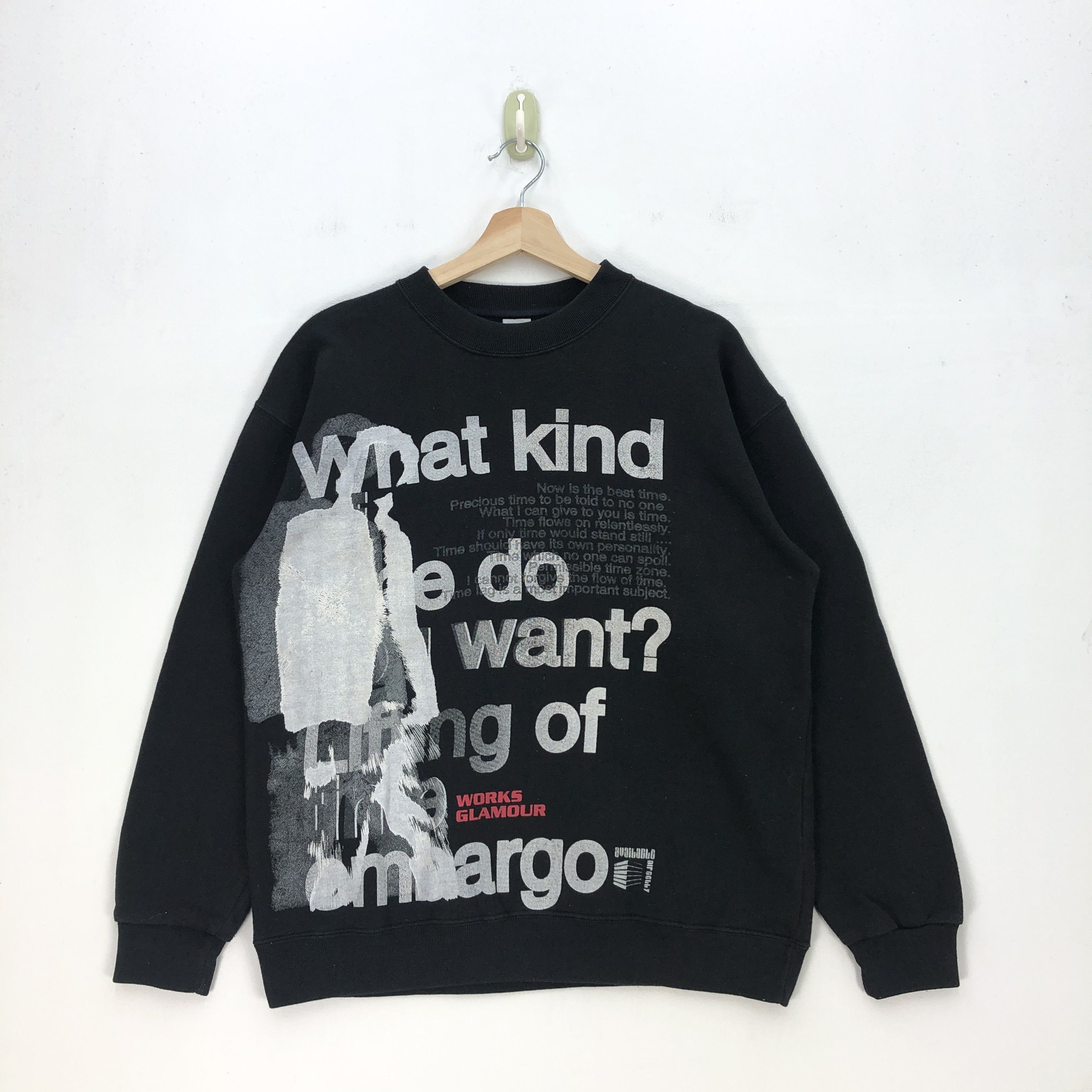 Japanese Brand Vintage Y2K Japanese Sweatshirt What Kind Humor Sweater Size US M / EU 48-50 / 2 - 1 Thumbnail