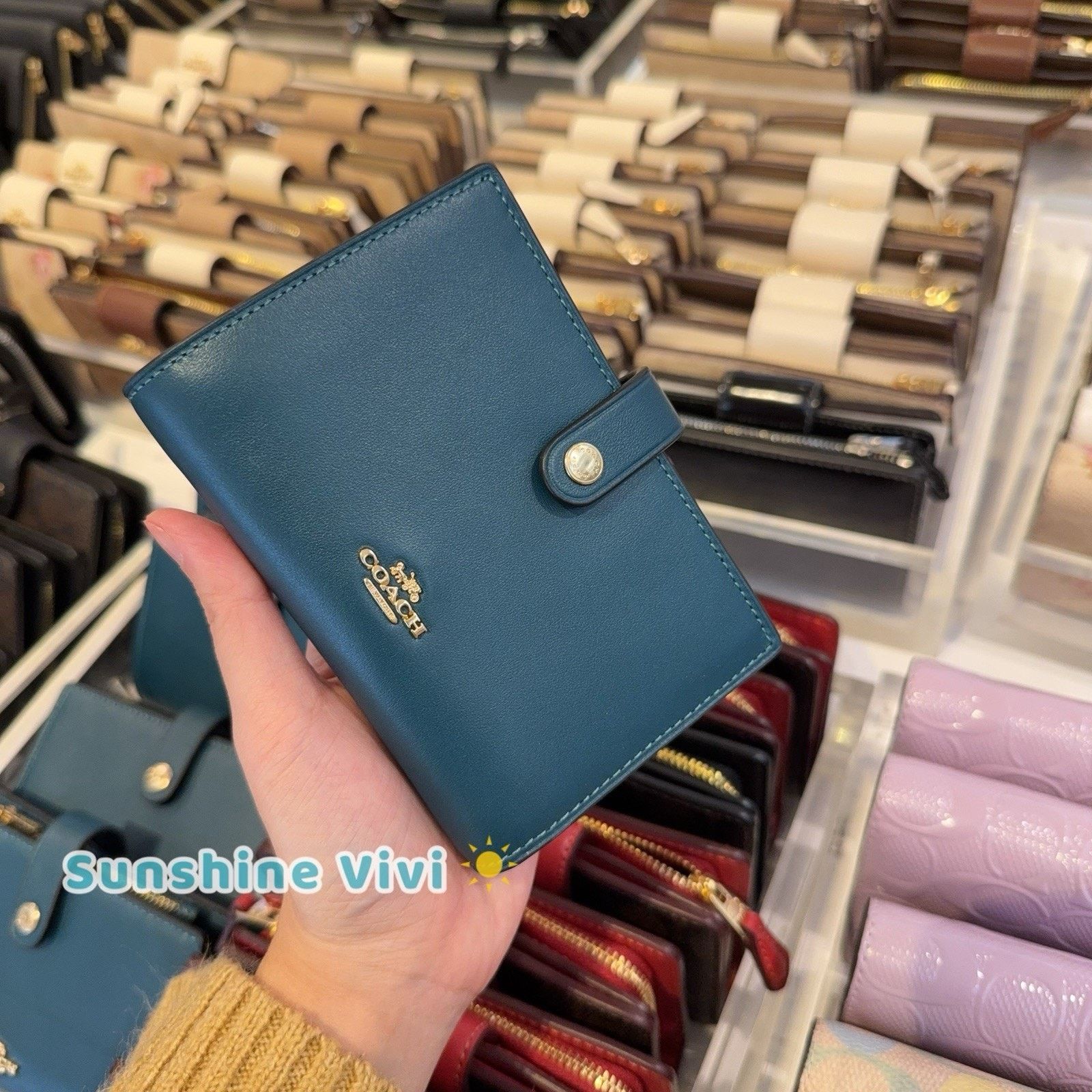 Coach NWT Coach 2-in-1 Wallet Smooth Leather CCL71 Teal Ink Size ONE SIZE - 5 Thumbnail