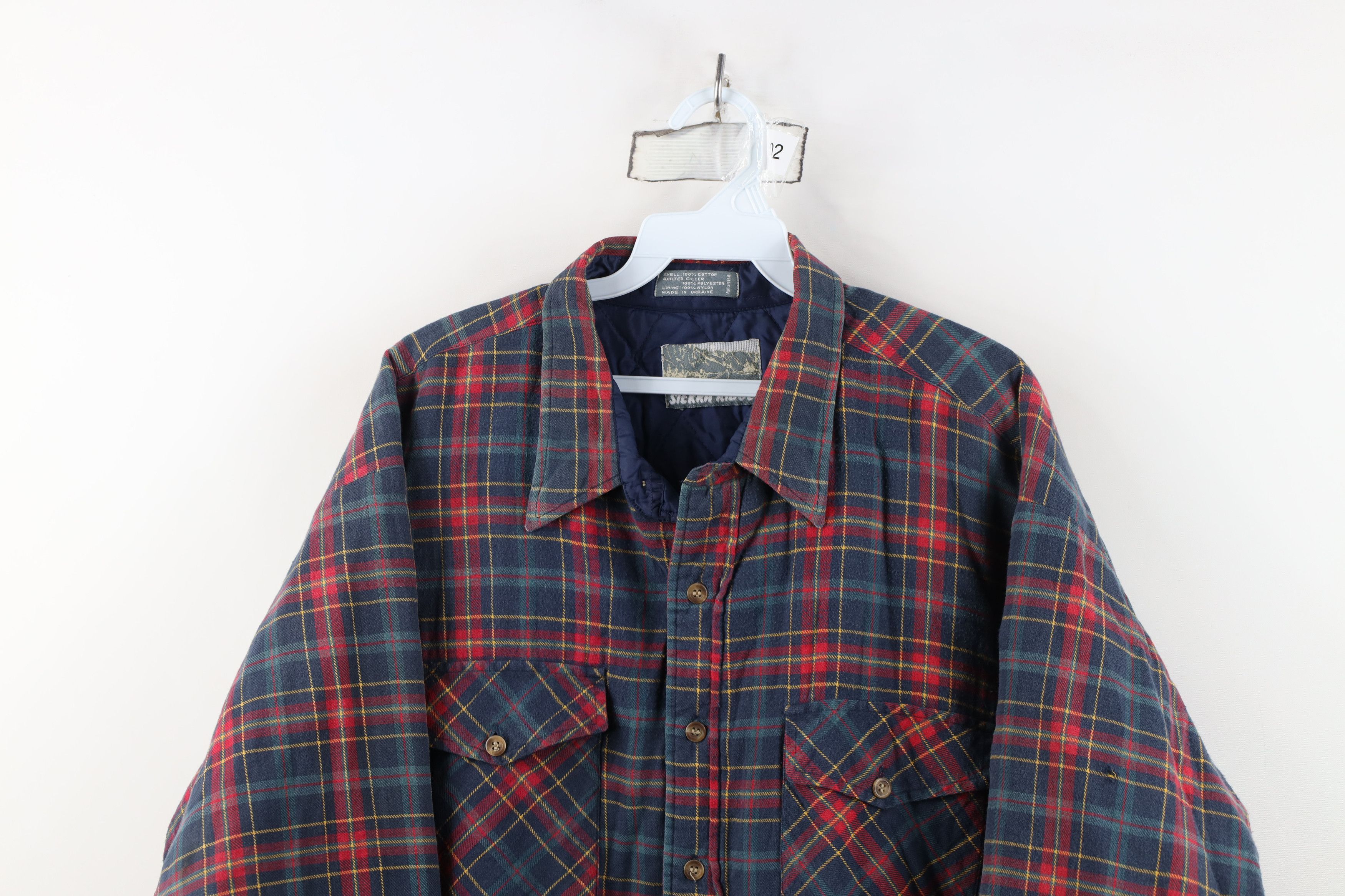 Vintage Vintage 90s Streetwear Quilted Flannel Button Shirt Jacket Size US XXL / EU 58 / 5 - 2 Thumbnail