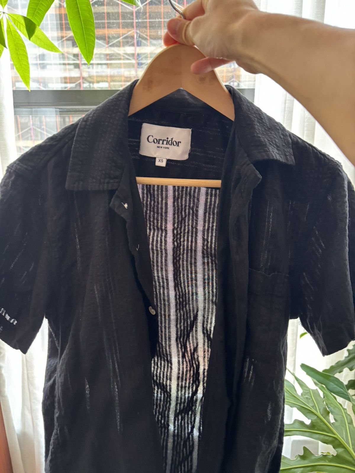 Corridor Corridor seersucker shirt black Size US XS / EU 42 / 0 - 6 Thumbnail