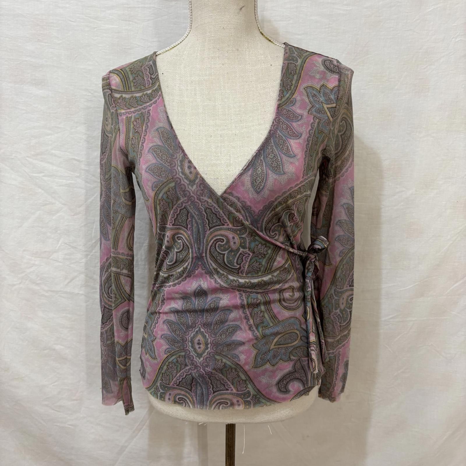 Other Y2K paisley pastel nylon mesh fairy-core blouse size medium Size M / US 6-8 / IT 42-44 - 1 Thumbnail