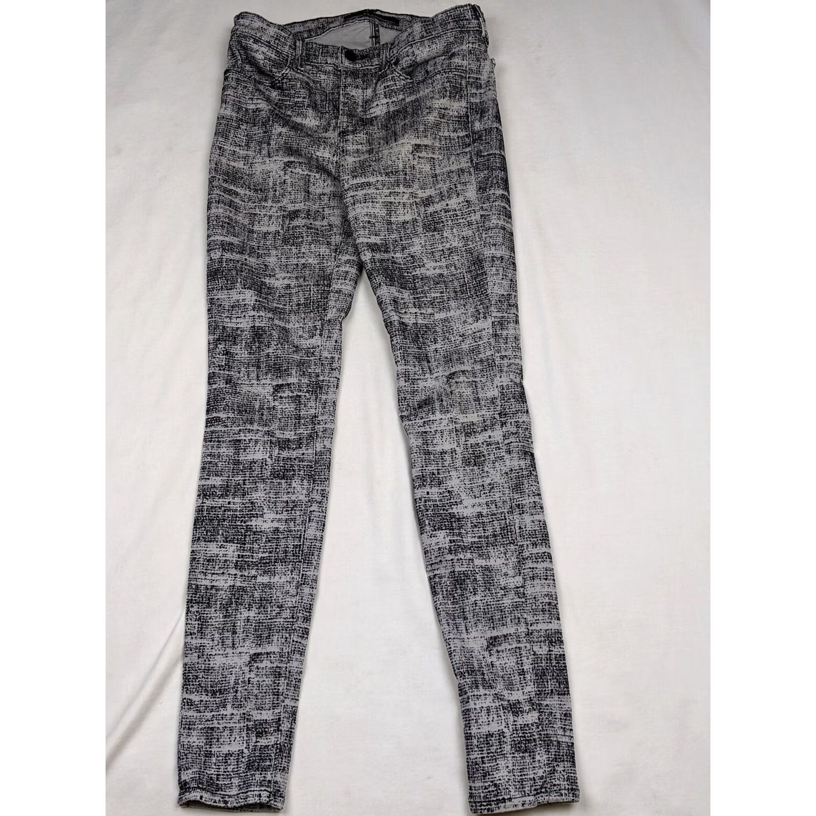 J Brand J Brand Womens 27 (4) Gray Burlap Print Jeans Super Skinny Low Rise Static Fog Jeans Women Skinny Casual Gray Burlap Print Slimming 90s Football? Size 28" / US 6 / IT 42 - 2 Thumbnail