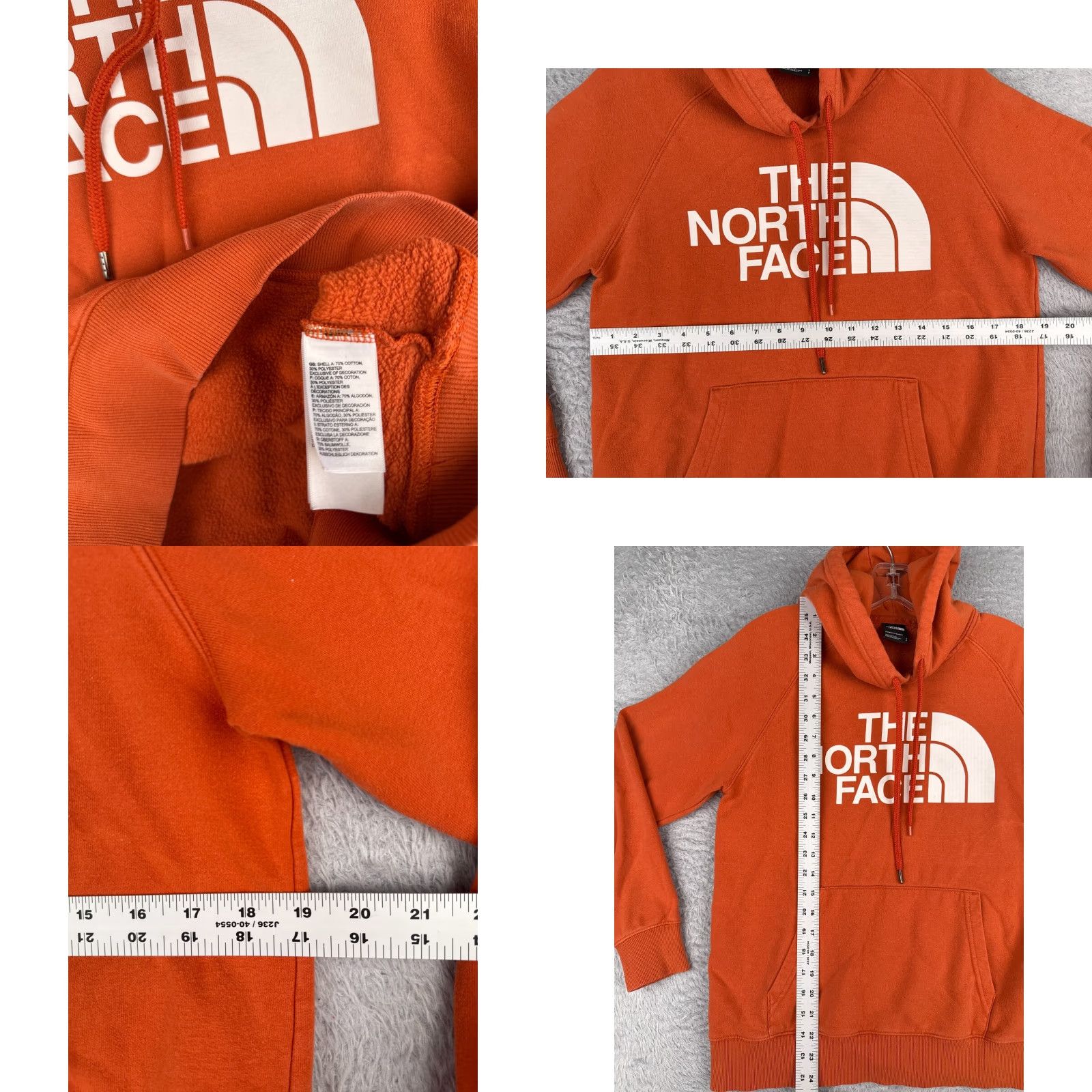 The North Face The North Face Womens Hoodie S Orange Pocket Pullover Cotton Blend Logo Size S / US 4 / IT 40 - 8 Thumbnail