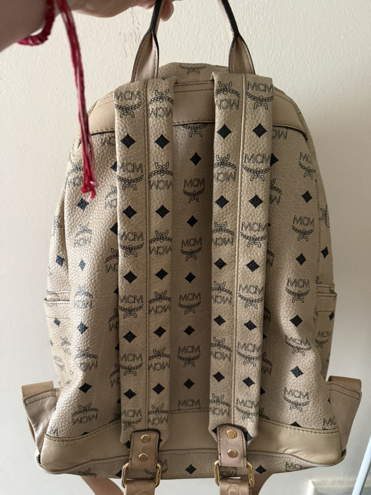 MCM MCM Visetos Beige Backpack Size ONE SIZE - 3 Thumbnail