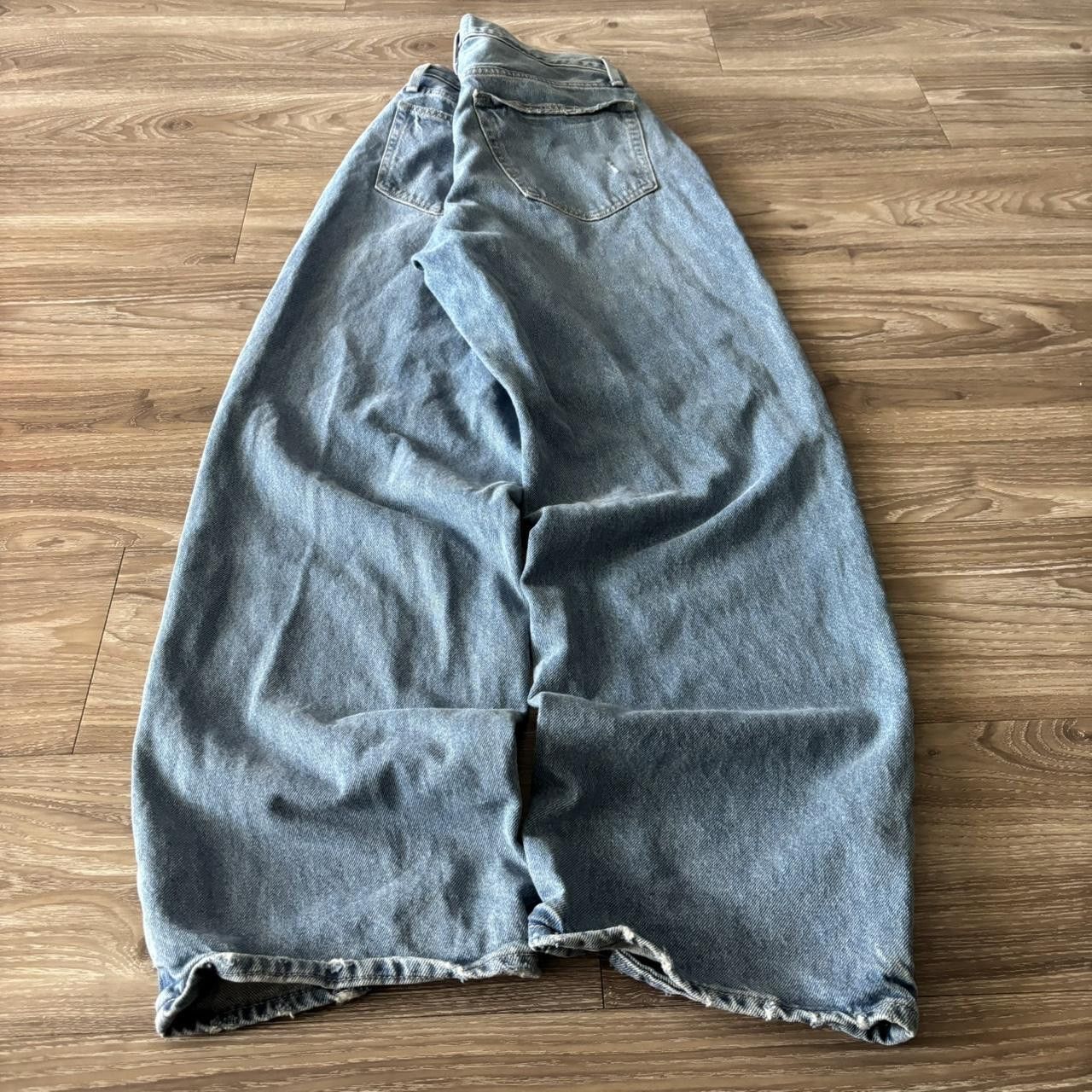 Japanese Brand Crazy Vintage Y2K/2000s Baggy Light Wash Skater Style Denim Jeans! 32x32 Size US 32 / EU 48 - 4 Thumbnail