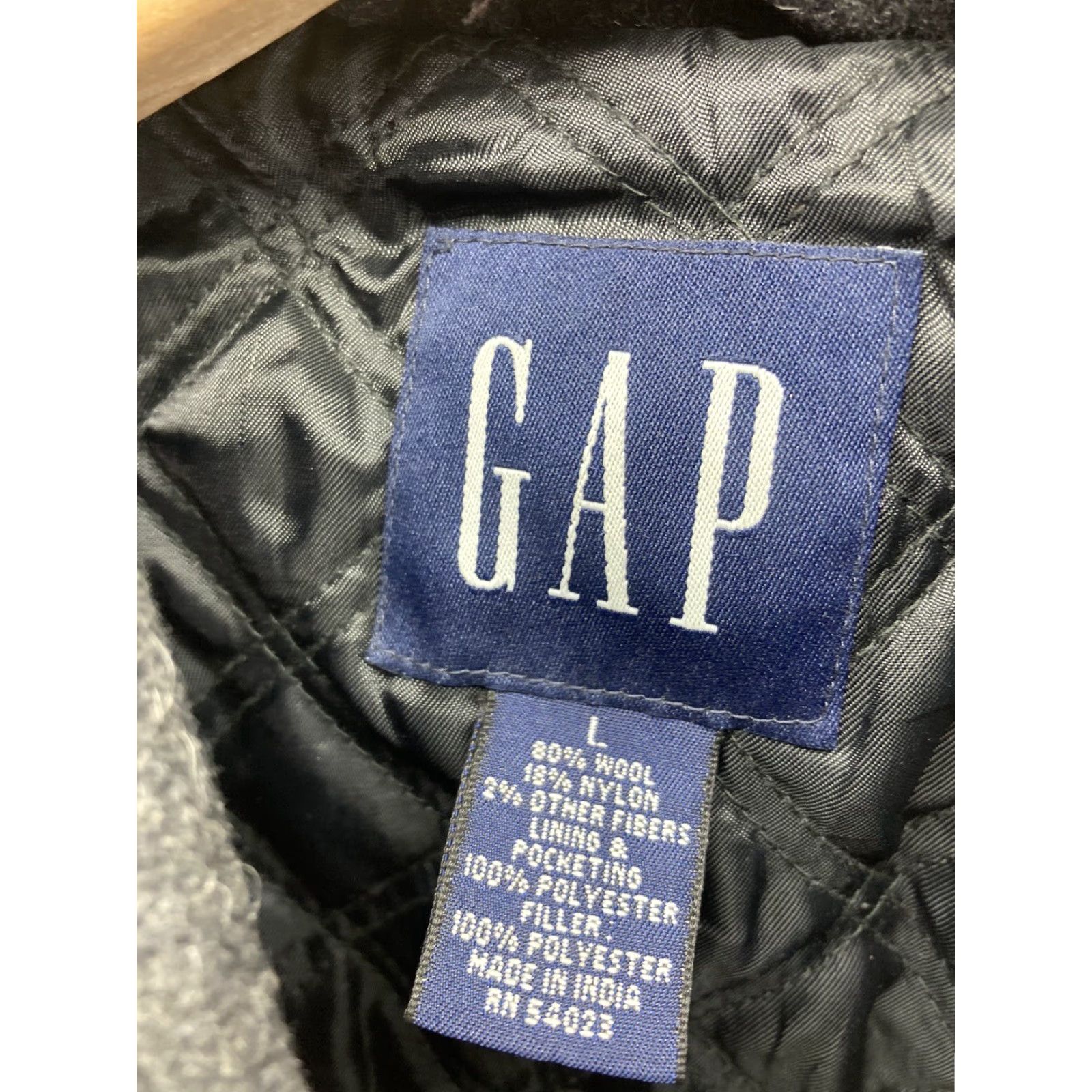Gap VINTAGE Gap Coat Jacket Men L Wool Blend Full Zip Gray Quilted Lined VTG Y2K Mens Size US L / EU 52-54 / 3 - 4 Thumbnail