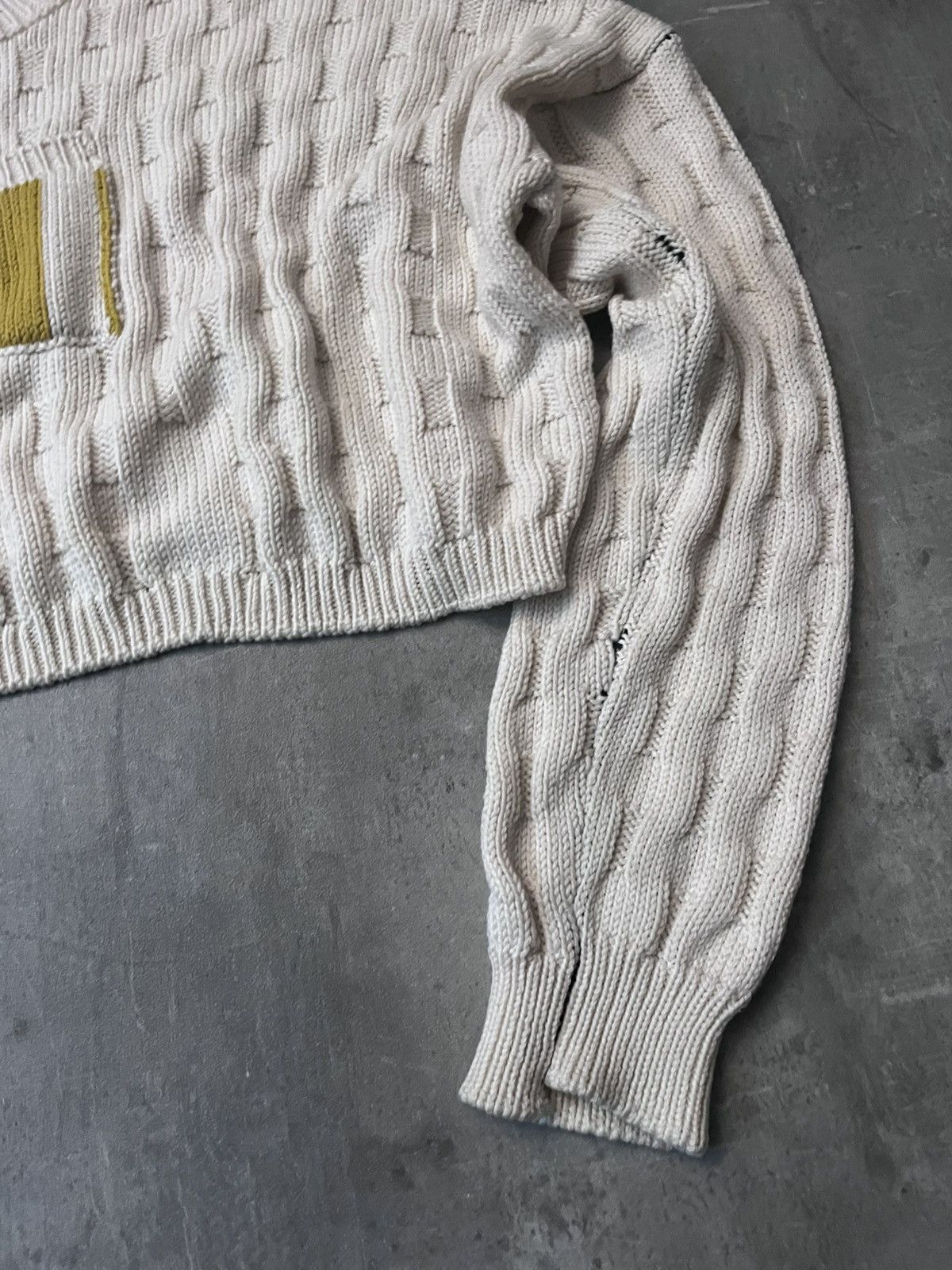 Raf Simons Raf Simons F/W 2017 Disturbed cream wool sweater Size US S / EU 44-46 / 1 - 5 Thumbnail