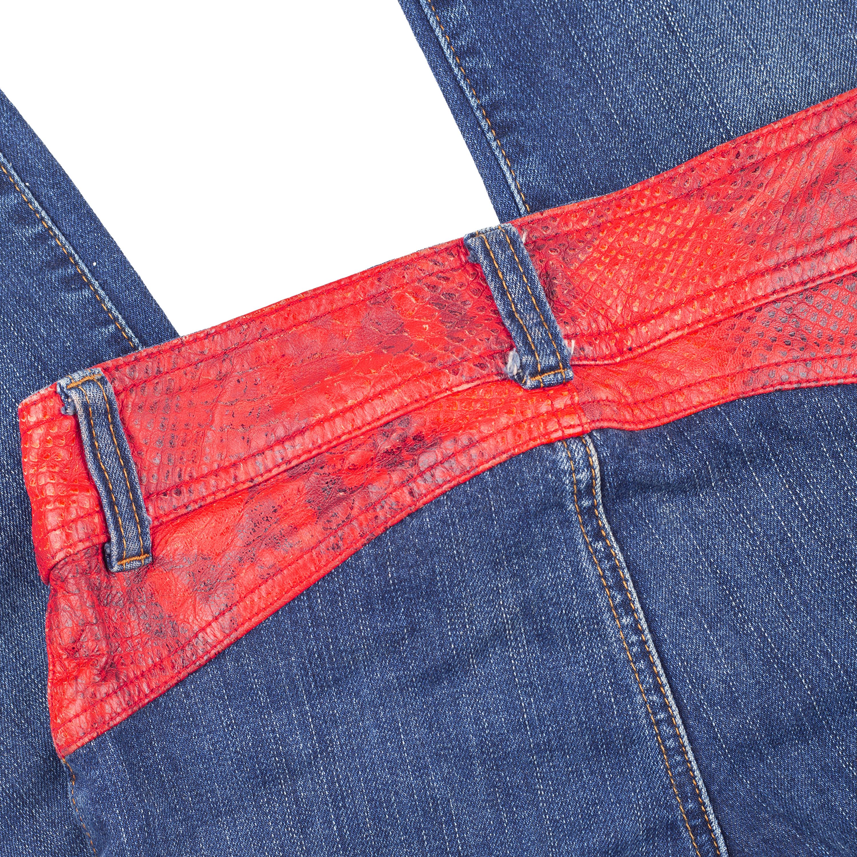 Dolce & Gabbana Dolce & Gabbana Vintage Jeans with Red Python Waistband Size 27" / US 4 / IT 40 - 2 Thumbnail