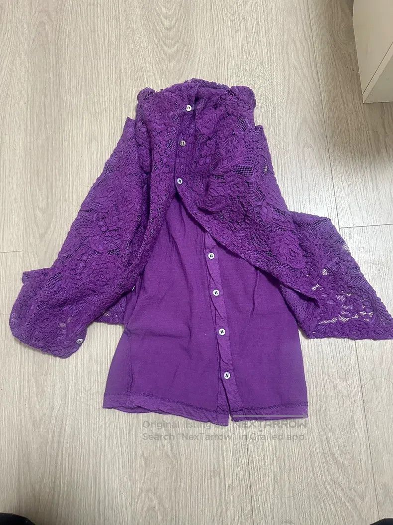 Junya Watanabe Junya Watanabe one-size-fits-all Purple lace faux two-piece Size XS / US 0-2 / IT 36-38 - 3 Thumbnail