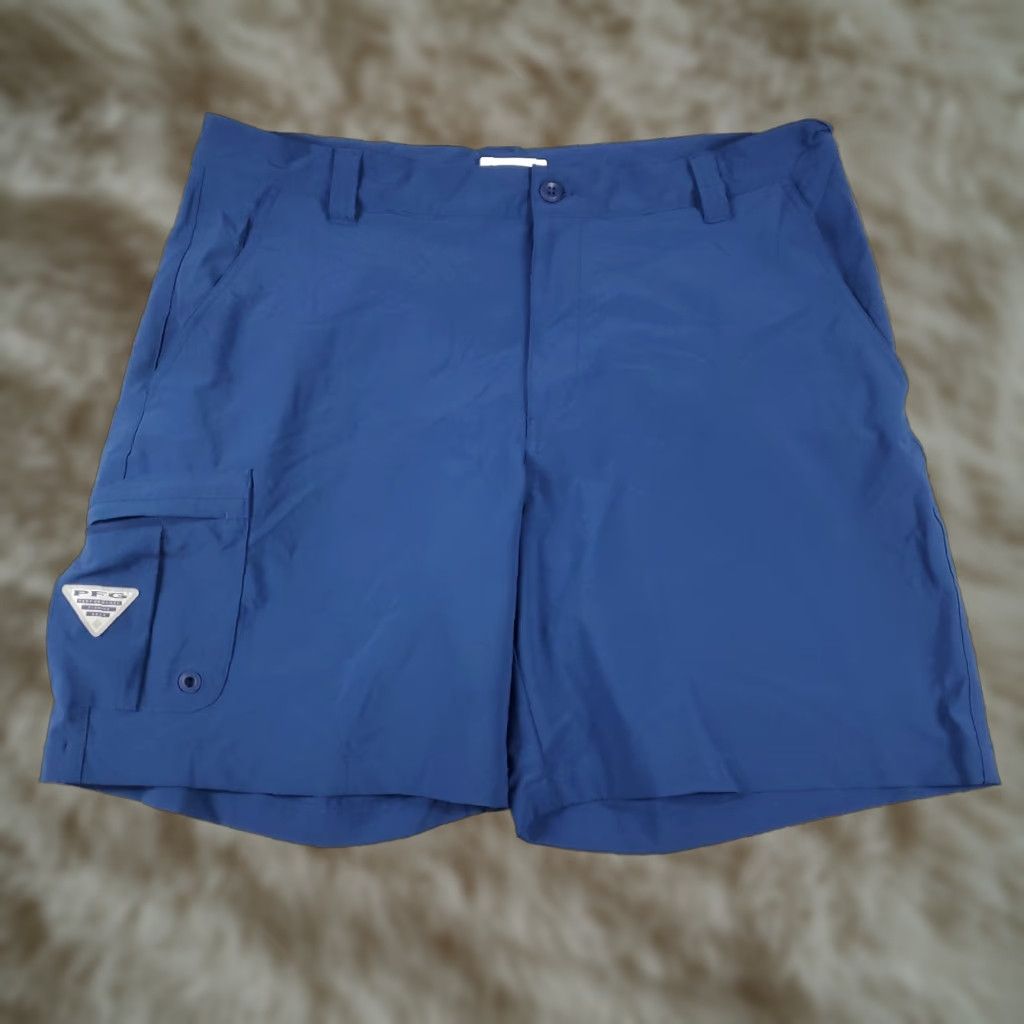 Vintage Columbia Mens Blue Chino Shorts Size 38 Big & Tall Flat Front Cotton Blend Mens Size US 38 / EU 54 - 1 Thumbnail