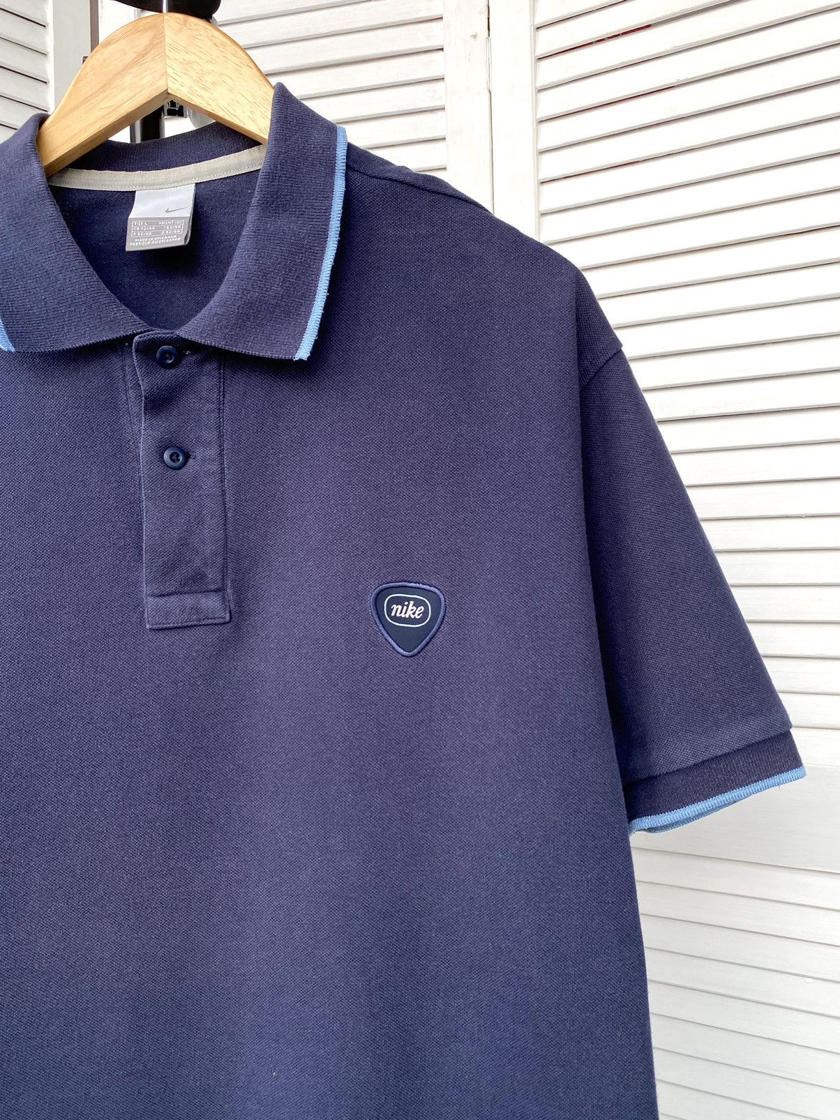 Nike × Vintage Nike Vintage Retro Polos Tee Shirt Navy Size US L / EU 52-54 / 3 - 5 Thumbnail