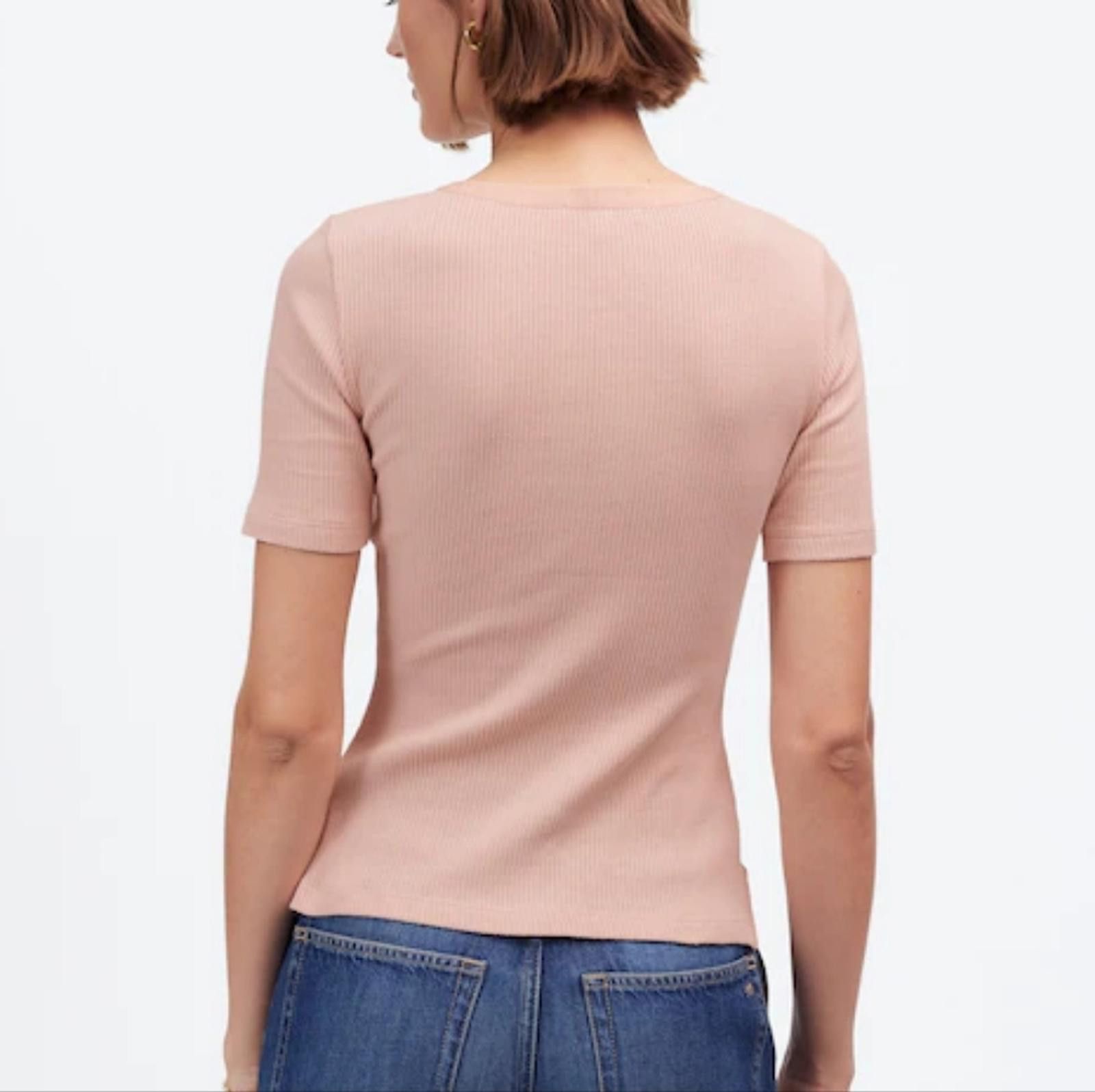 Madewell Madewell Ribbed Lace-Up Short-Sleeve Tee Size S / US 4 / IT 40 - 5 Thumbnail