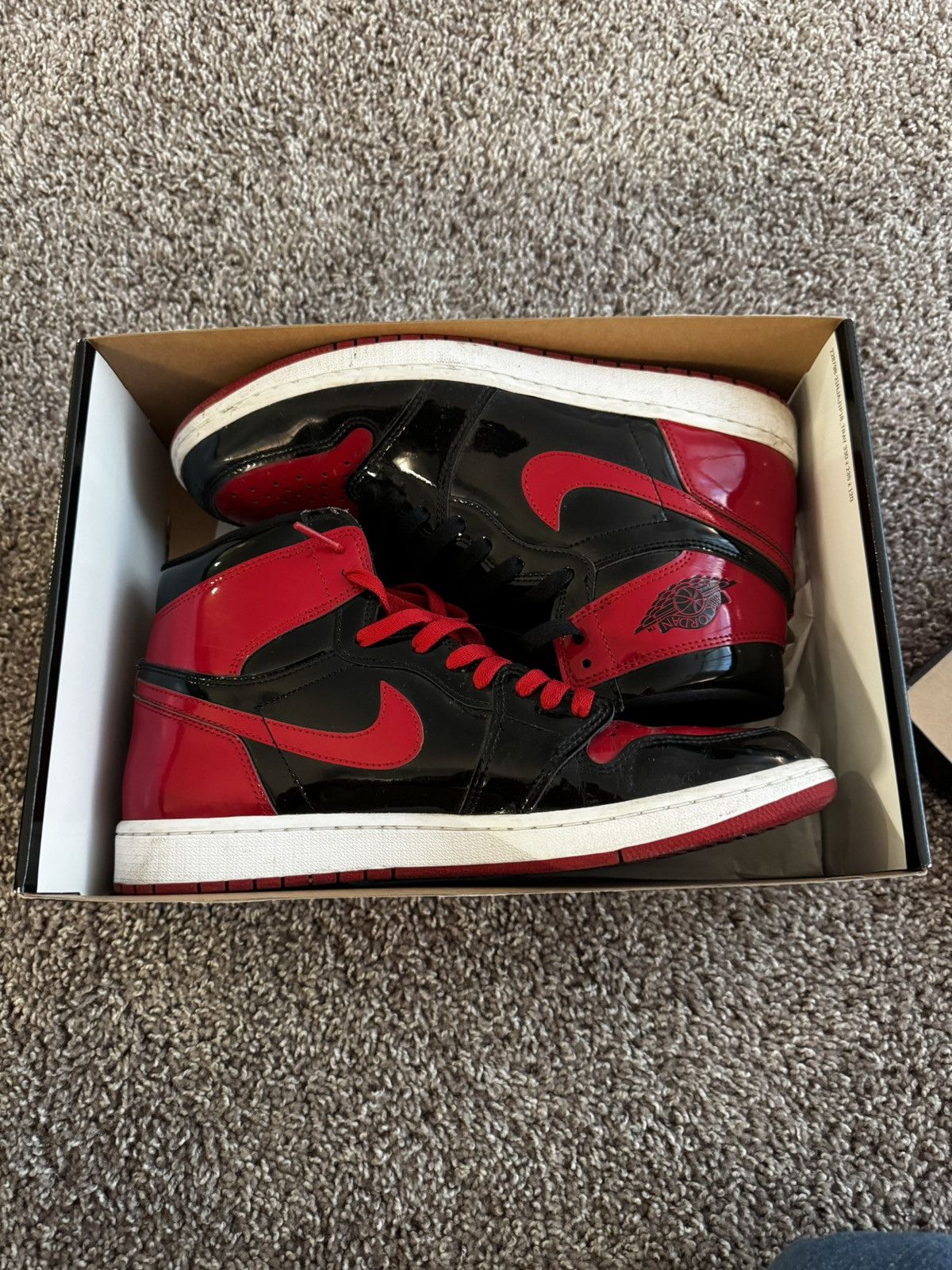 Jordan Brand Jordan 1 Patent Bred Size US 12 / EU 45 - 1 Thumbnail