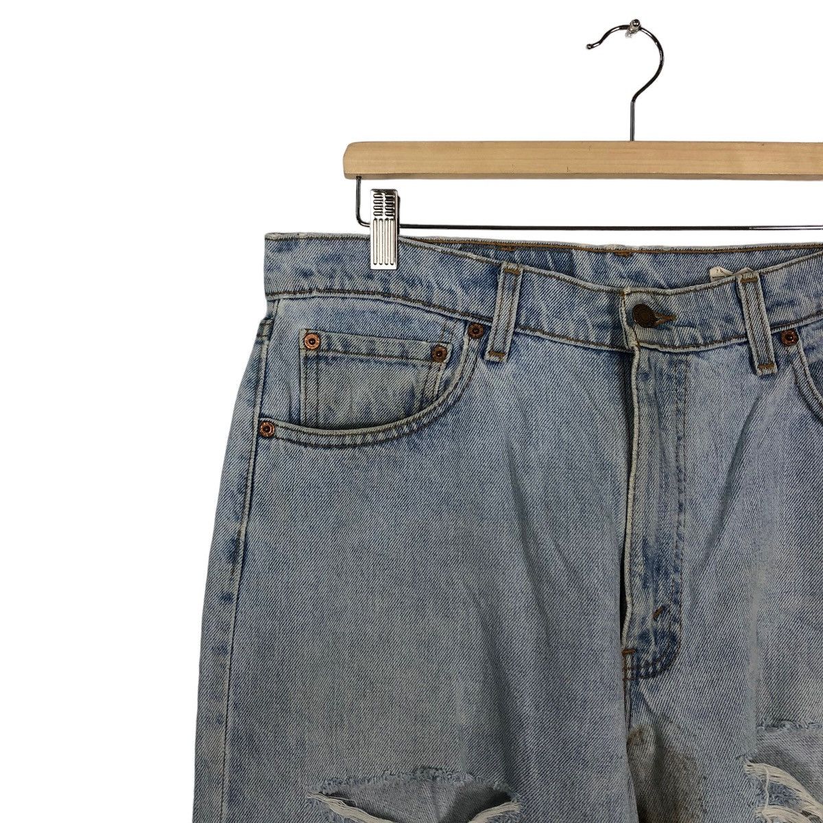 Levi's 🔥90’s Distressed Denim Jeans Levi’s Lot 555 Relaxed Fit Size US 36 / EU 52 - 6 Thumbnail