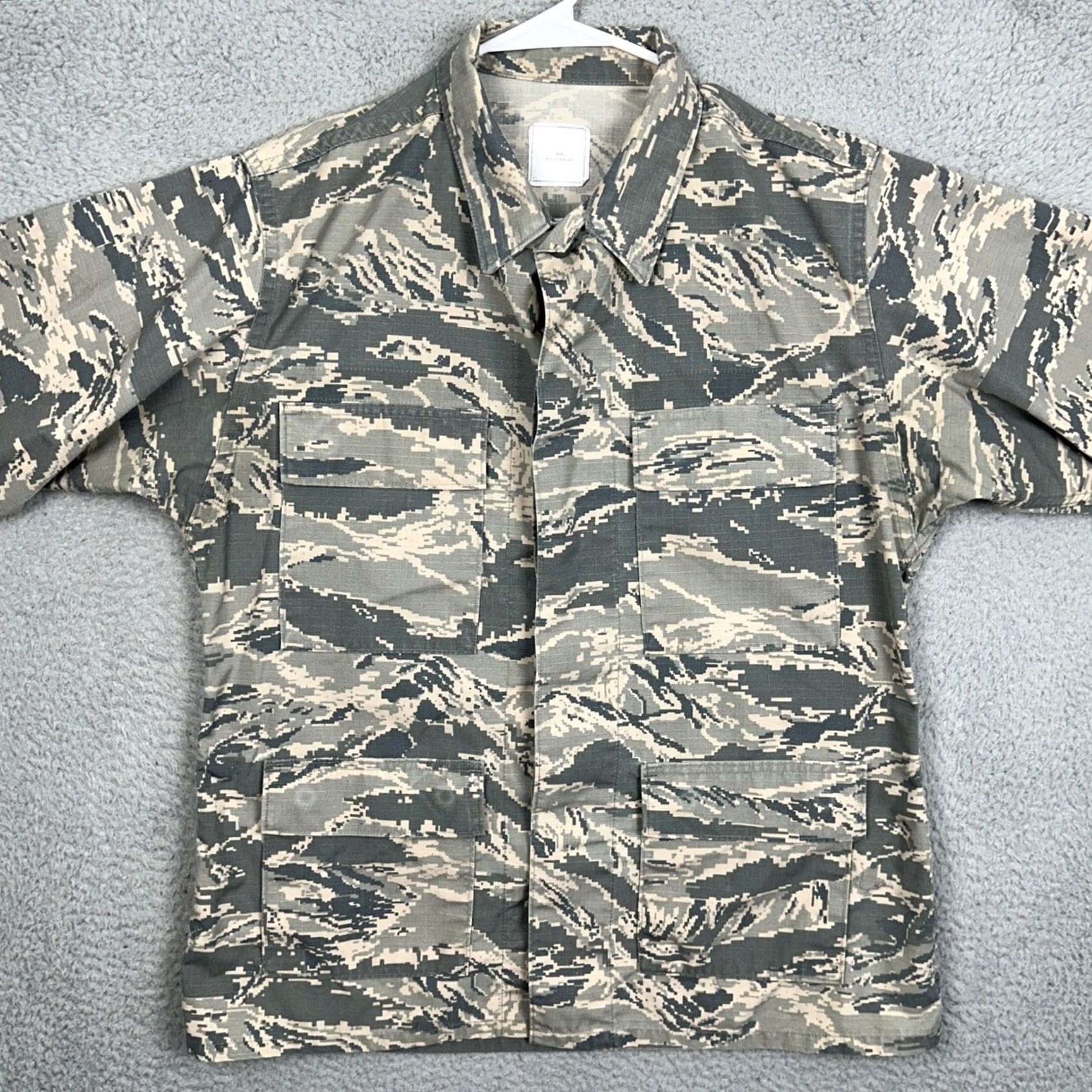 Vintage US Air Force Jacket Mens 40R Gray Green Camo Utility Military Jacket Workwear Mens 40R Gray Army Military Utility Jacket Mens Size US XXS / EU 40 - 3 Thumbnail