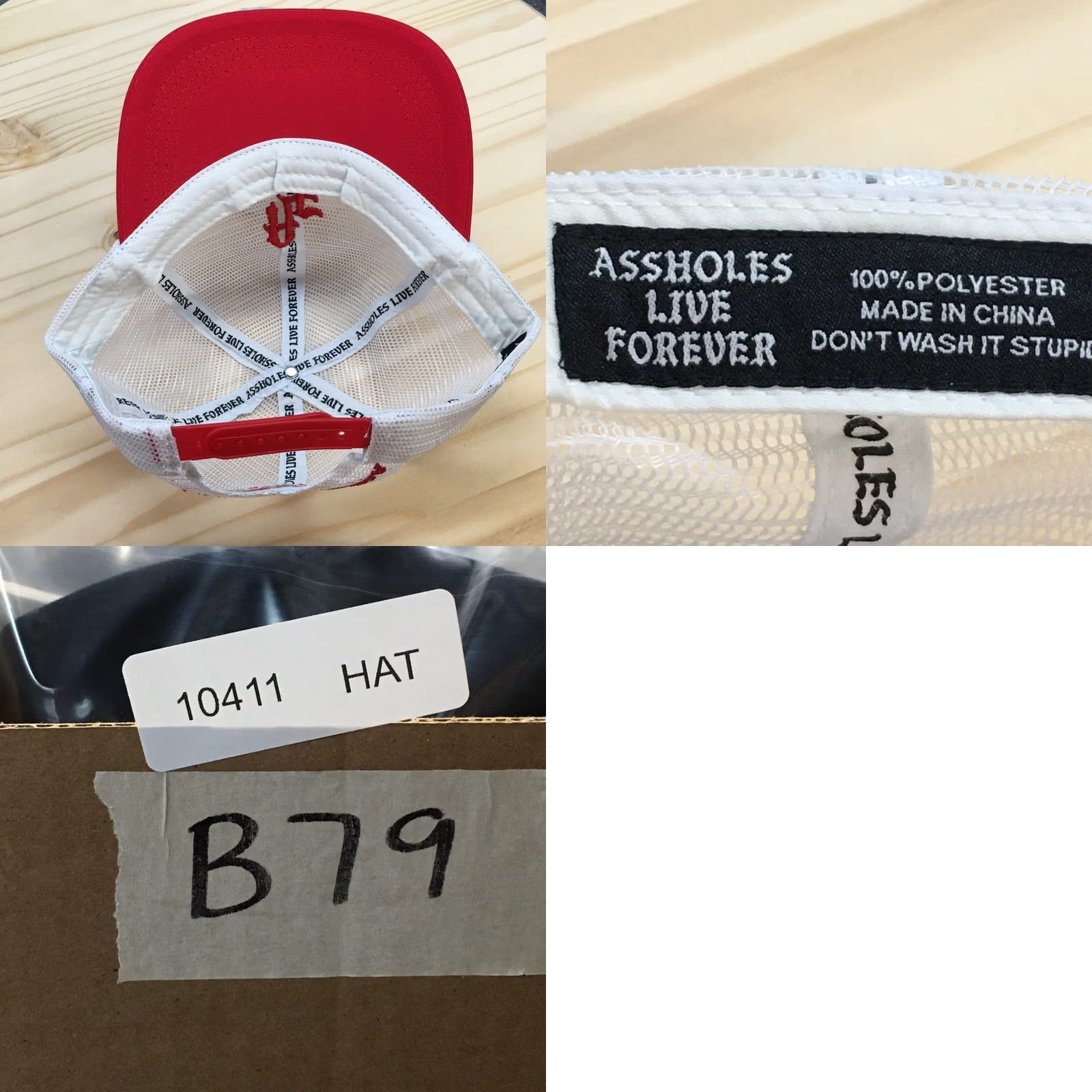 Logo 7 AF Live Forever Trucker Hat Mens Red White One Size Adjustable Embroidered Logo Size ONE SIZE - 8 Thumbnail