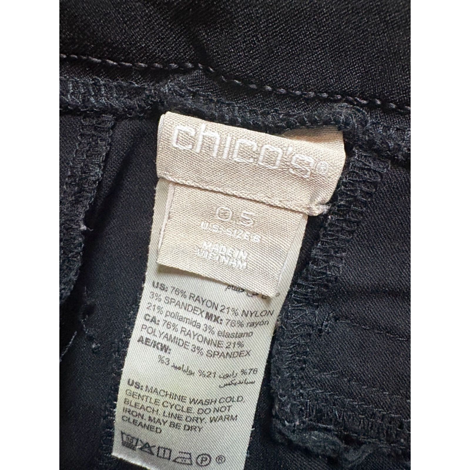 Vintage Chico's Pants Womens Chico Size .5 US Size 6 Black Stretch Waist Rayon Blend Pants Straight Ankle Women's Regular" Size 28" / US 6 / IT 42 - 4 Thumbnail