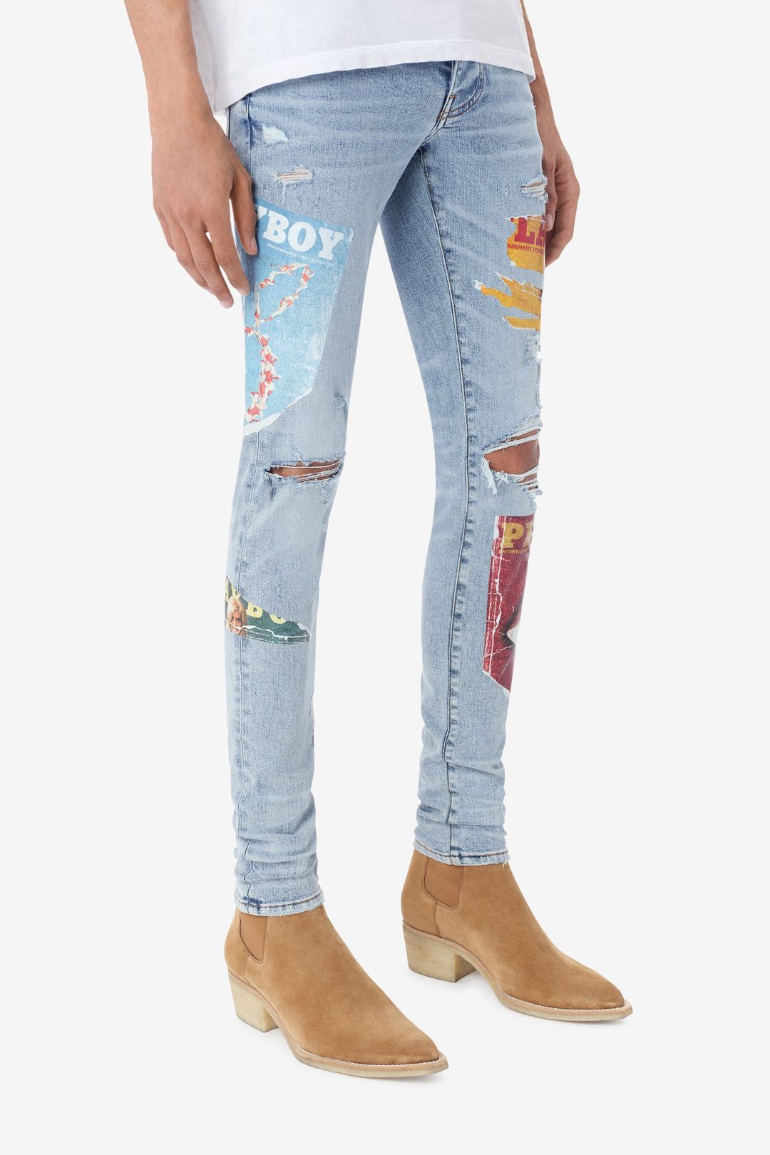 o1gr1nt0525 Playboy Magazine Jeans in Light Vintage
