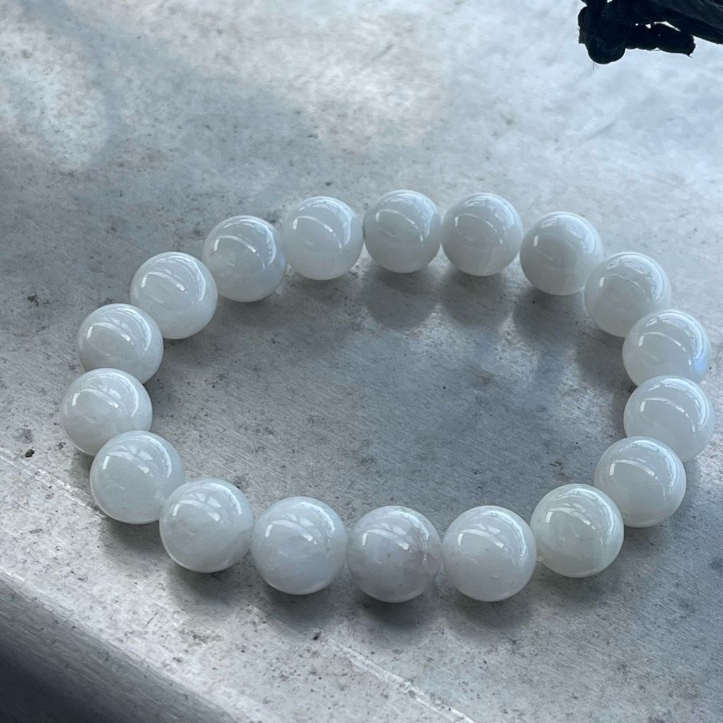 Other White Moonstone beaded bracelet 7” crystal healing beads 10m Size ONE SIZE - 7 Thumbnail