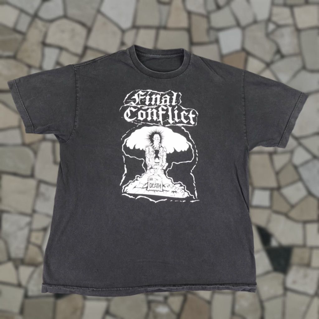 Vintage Vintage Final Conflict T-Shirt Mens Large Punk Rock Music Cotton Black 80s Size US L / EU 52-54 / 3 - 1 Thumbnail