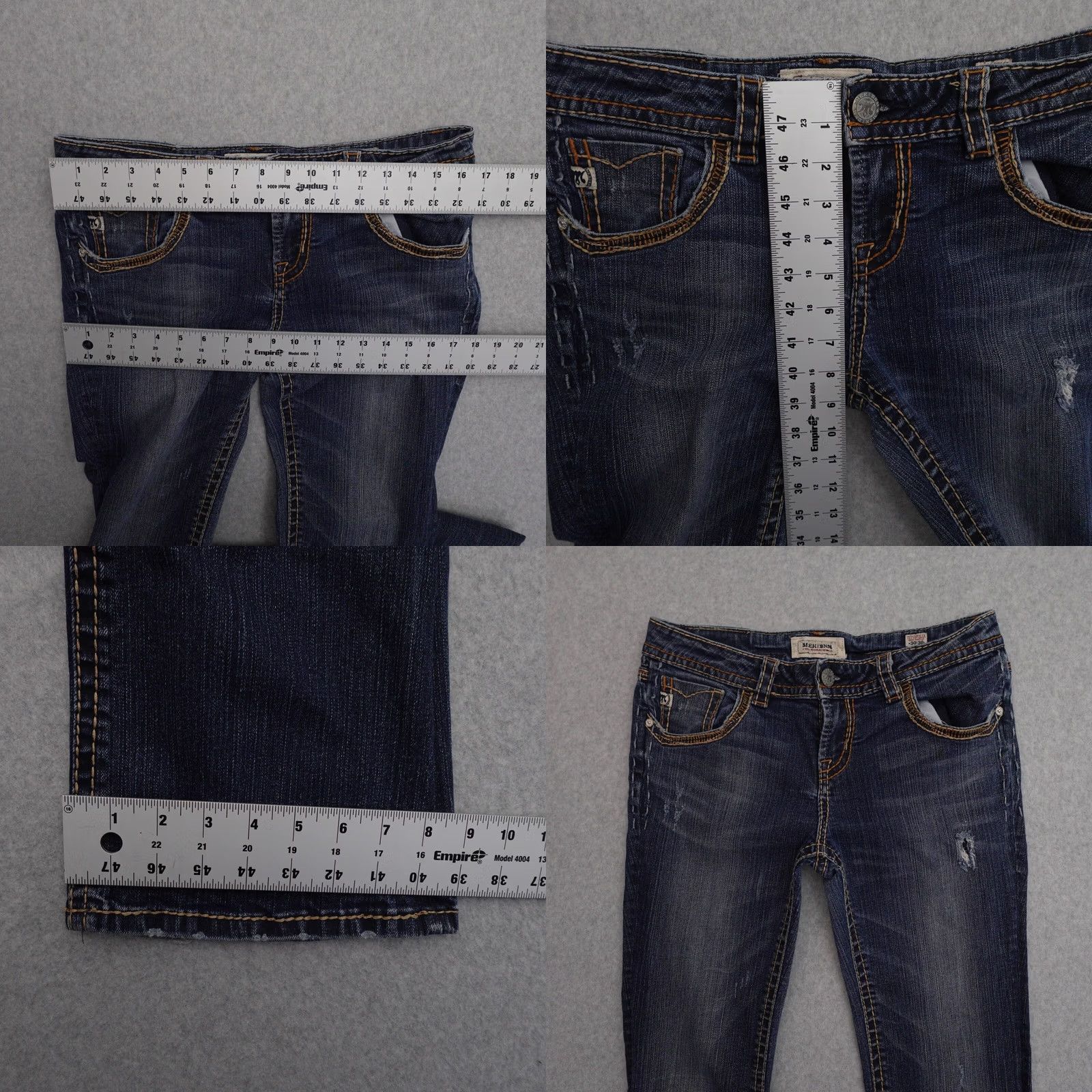 Vintage MEK DNM Jeans Womens Size 30 Distressed Bootcut Mid Rise Blue 30 MEK DNM Jeans Womens Size 30 Distressed Bootcut Mid Rise Blue Size 30" / US 8 / IT 44 - 8 Thumbnail