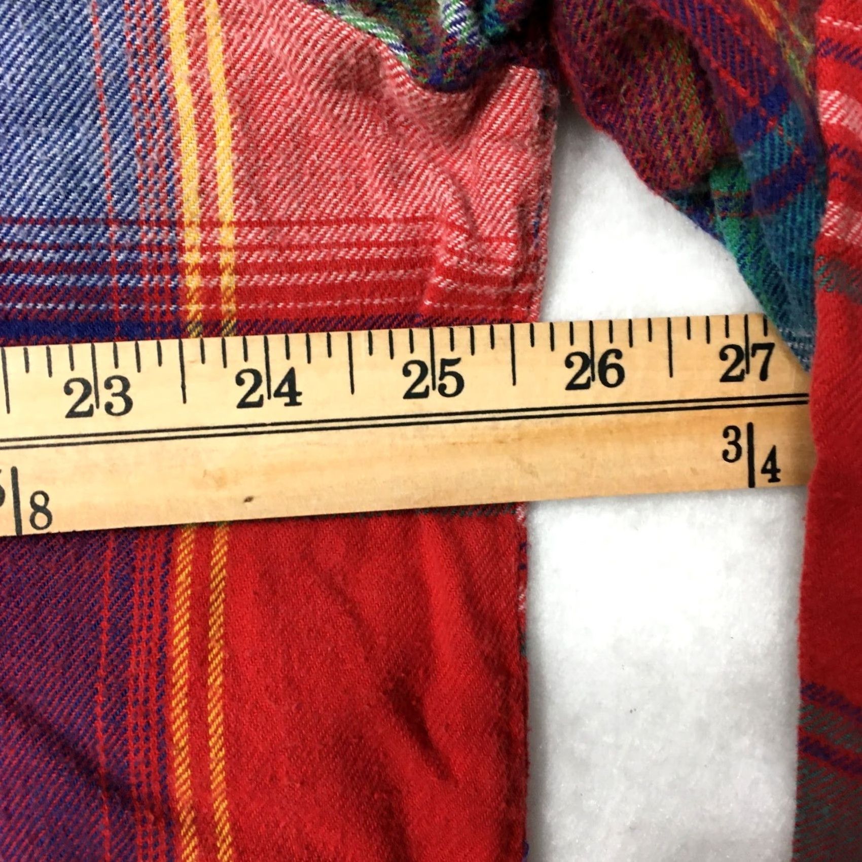 Vintage VINTAGE jonathan stewart Dress plaid Board Shirt Loop Collar Flap XL lt red cotton Men Button-Up Plaid Pattern Long Sleeve 60s Vintage Theme Mens Size 46R - 5 Thumbnail