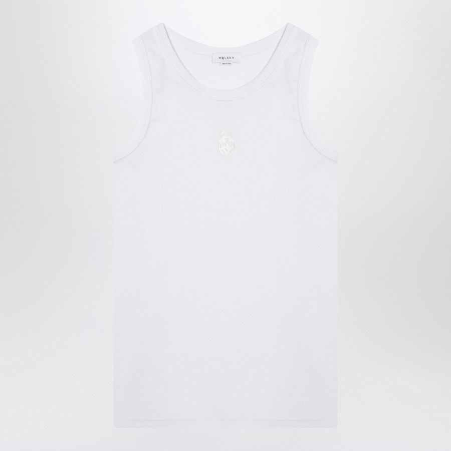 Alexander McQueen o1d2blof0126 Cotton Tank Top in White Size US L / EU 52-54 / 3 - 1 Thumbnail