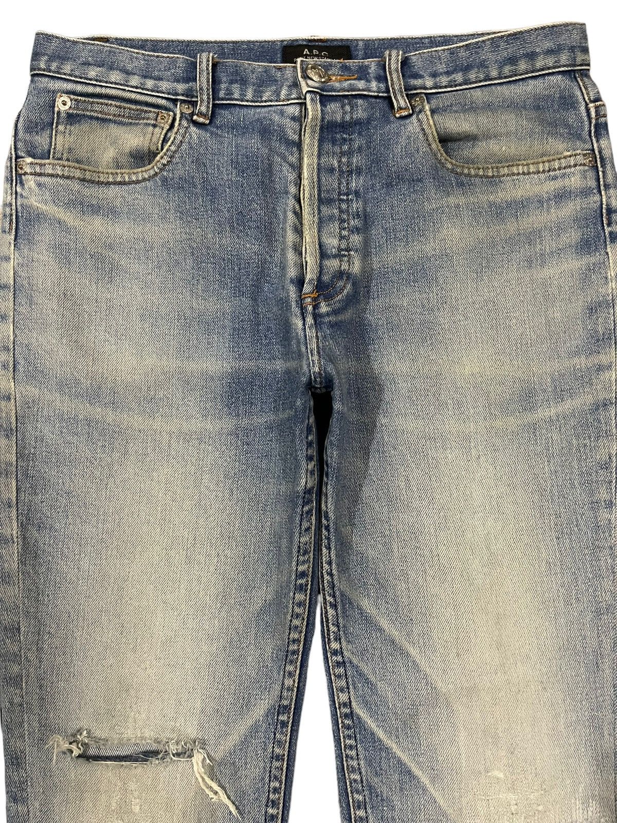 A.P.C. Vintage Japan Apc Blue Wash Style Distress Jeans Size US 30 / EU 46 - 3 Thumbnail