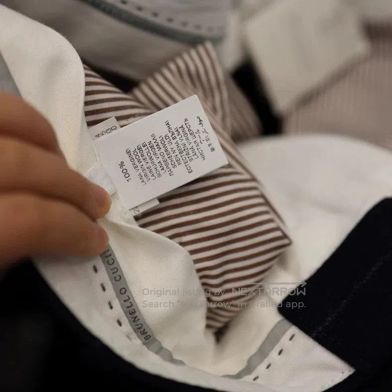 Brunello Cucinelli Brunello Cucinelli Striped Wool Dress Pants. Size US 38 / EU 54 - 5 Thumbnail