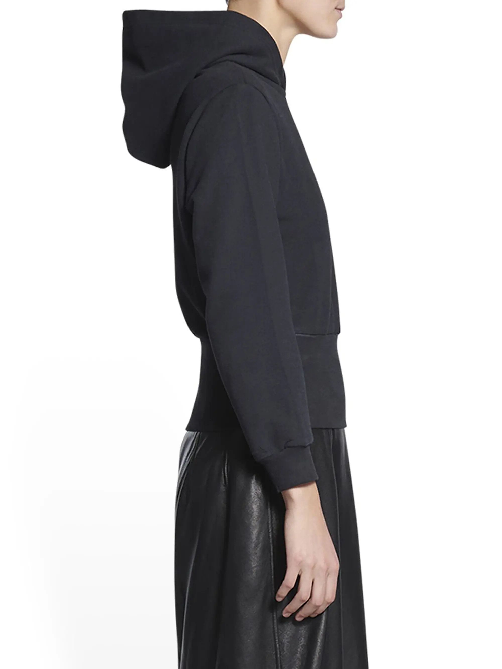 Balenciaga o1tko10825 Unisex Cropped Hoodie in Black Size M / US 6-8 / IT 42-44 - 5 Thumbnail