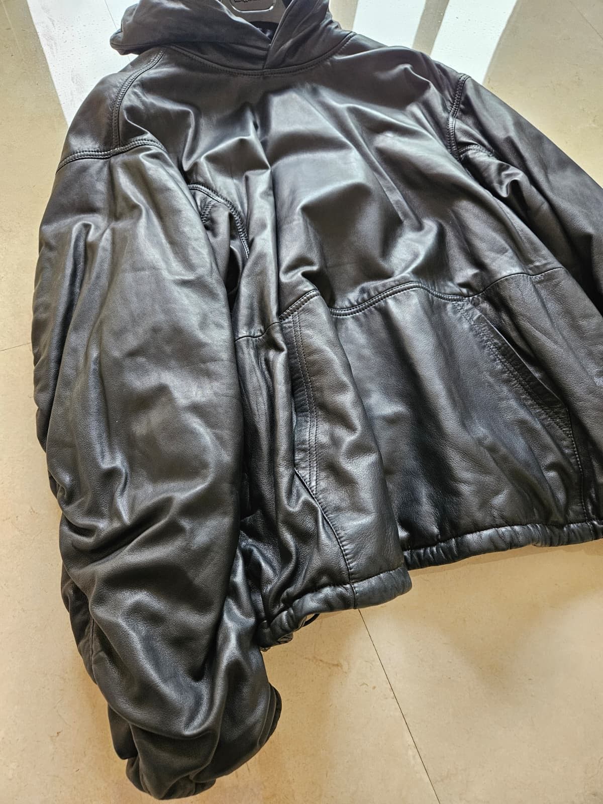Balenciaga Winter 22 Balenciaga Leather Hoodie Size US S / EU 44-46 / 1 - 3 Thumbnail