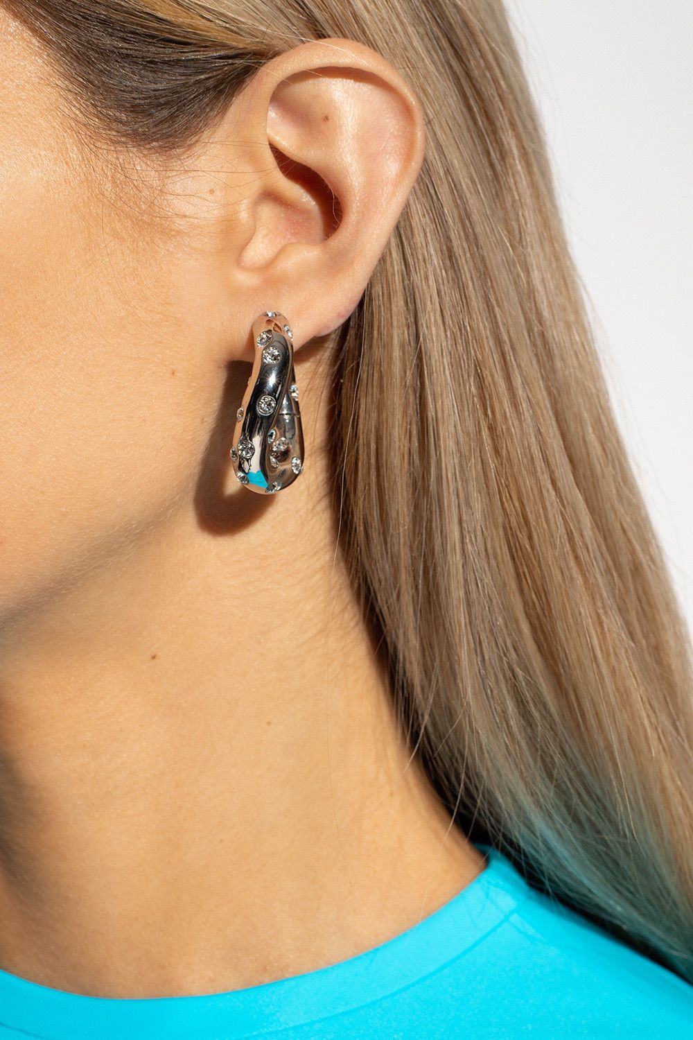 Balenciaga o1bcso1str0225 Size: OS / Loop Dots Earrings in Silver Size ONE SIZE - 2 Thumbnail