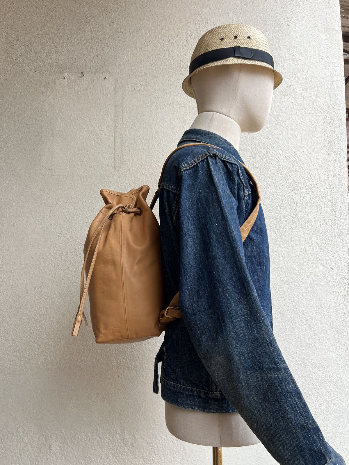 Leather Vintage Upla Paris Leather Backpack Bag Size ONE SIZE - 3 Thumbnail
