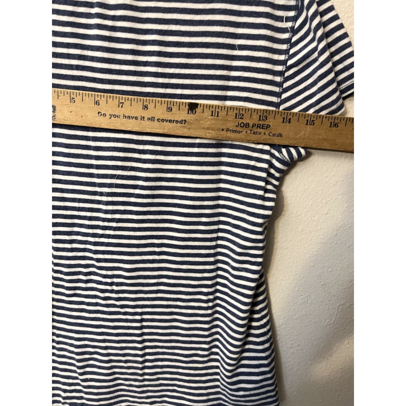 Chaps Chaps Denim T-Shirt Women Blue Striped Henley Short Sleeve M Preppy Casual Shirt Size M / US 6-8 / IT 42-44 - 4 Thumbnail