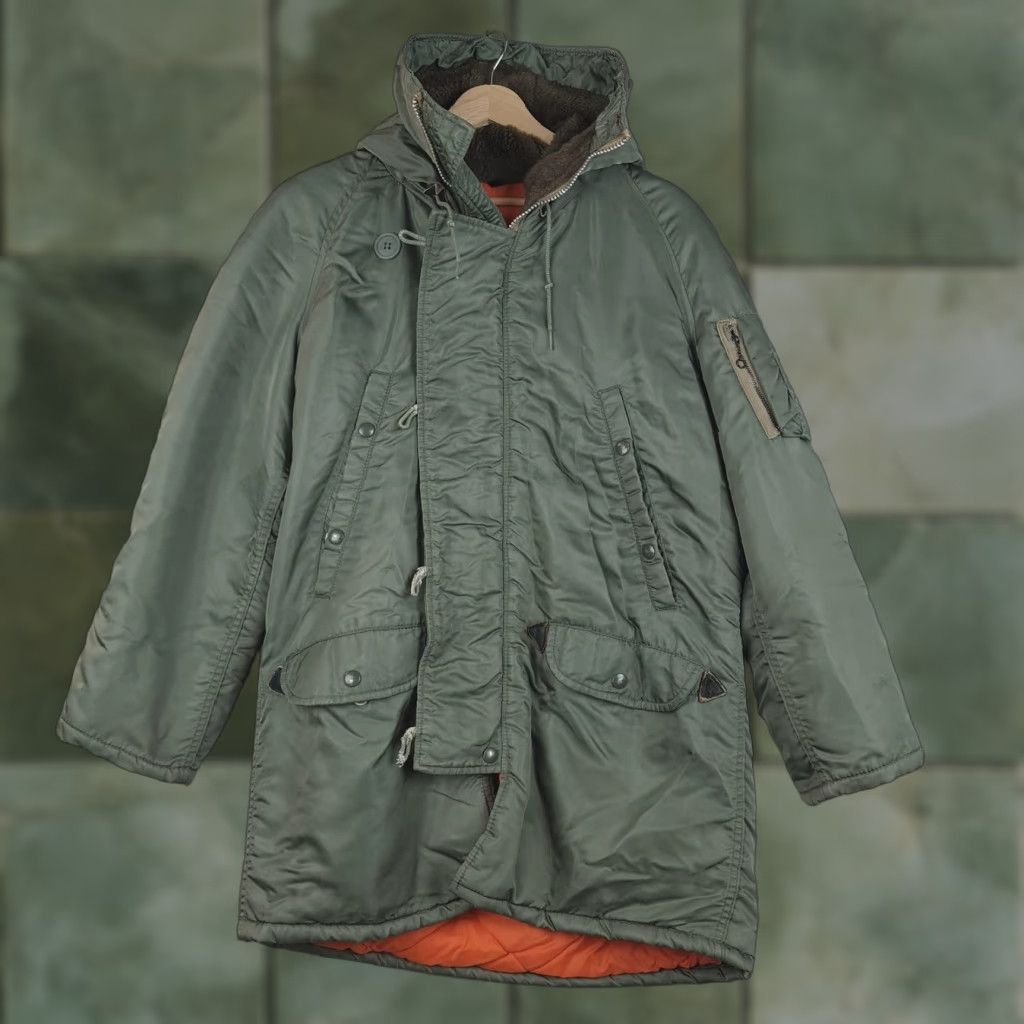 Vintage VINTAGE N-3B Parka Jacket Mens Small Green Orange Heavy Nylon Quilted Lined 70s Size US S / EU 44-46 / 1 - 1 Thumbnail