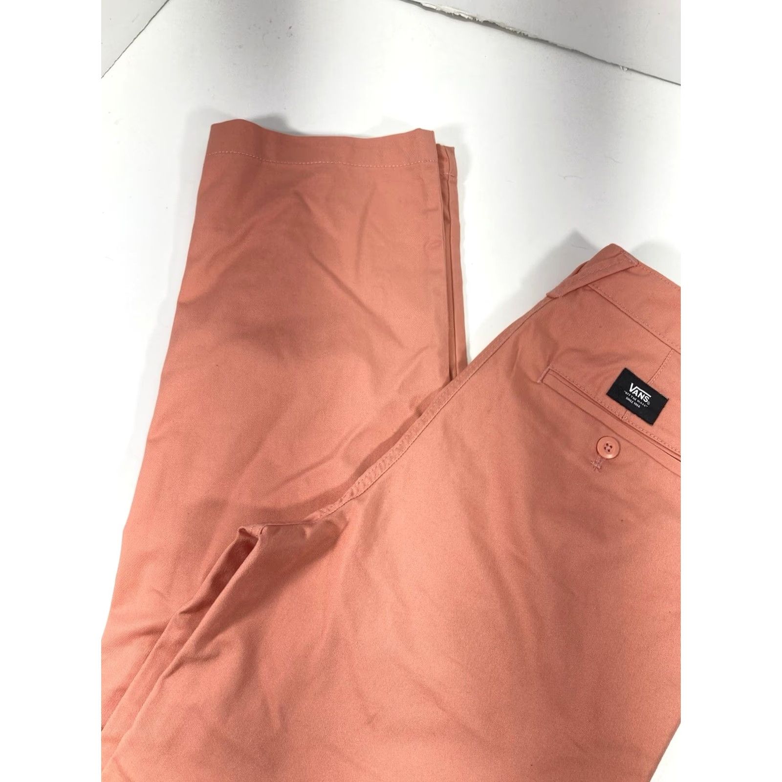 Vans VANS Chino Pants Women 25X30 Coral Flat Front Tapered Leg Stretch Casual NWT W Size 42" / US 20 - 3 Thumbnail