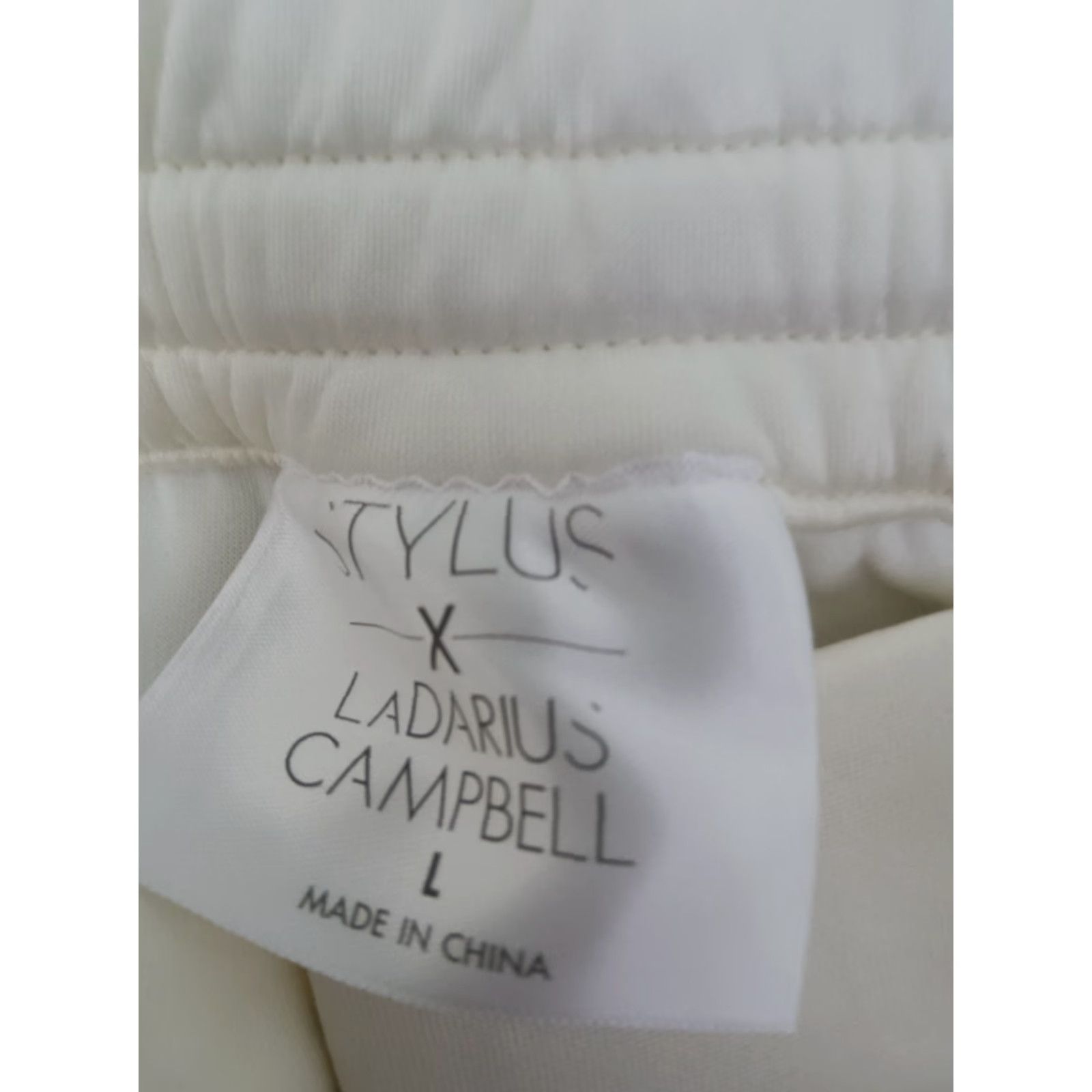 Vintage Ladarius Campbell Stylus Ivory Flat Front Pants Men L Relaxed Fit Elastic Back Waist 32in Inseam 26in Solid Casual Travel Shirt? Size US 33 - 6 Thumbnail