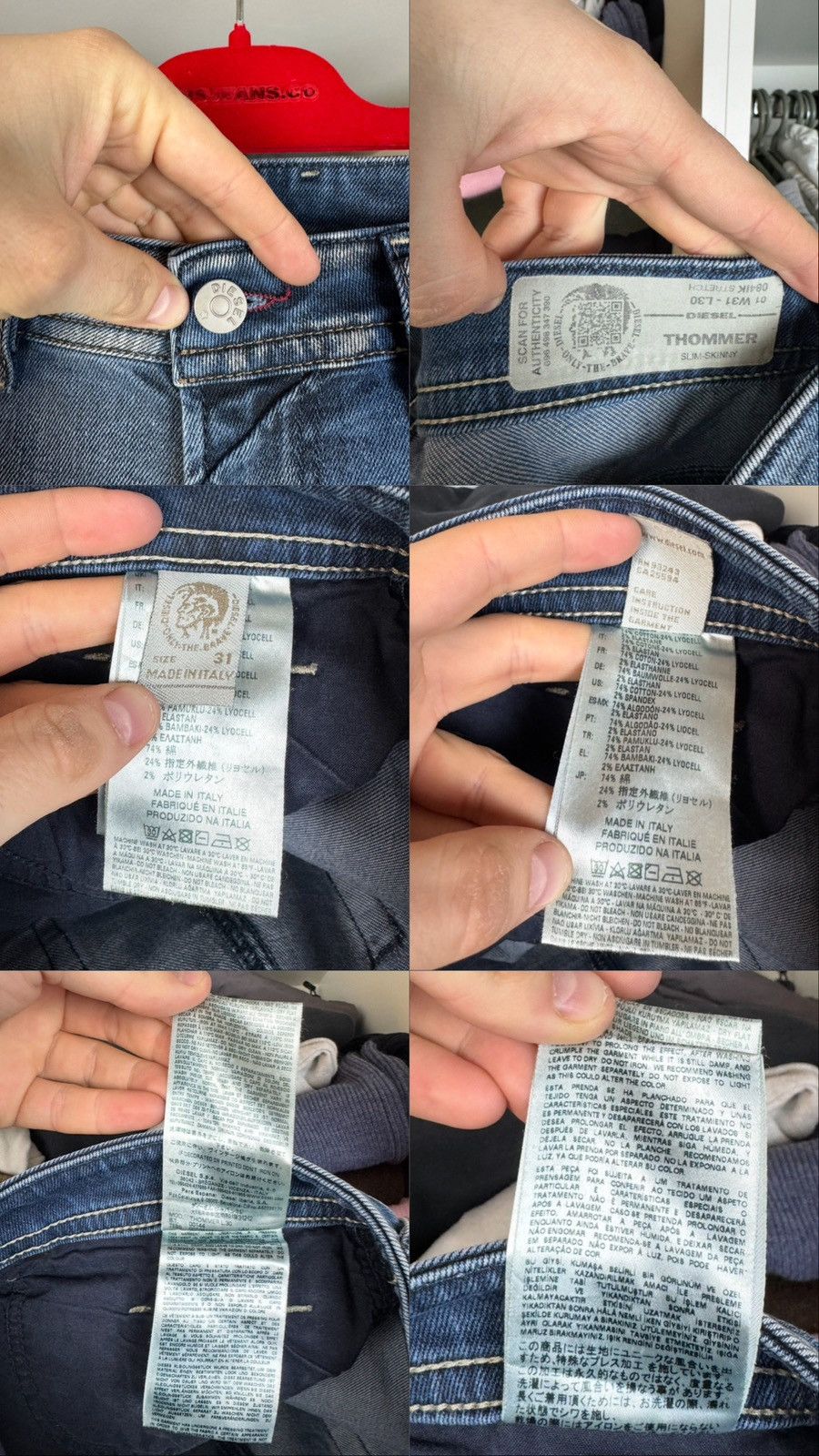 Diesel Diesel Thommer Slim-Skinny Distressed Denim Jeans Size US 31 - 3 Thumbnail