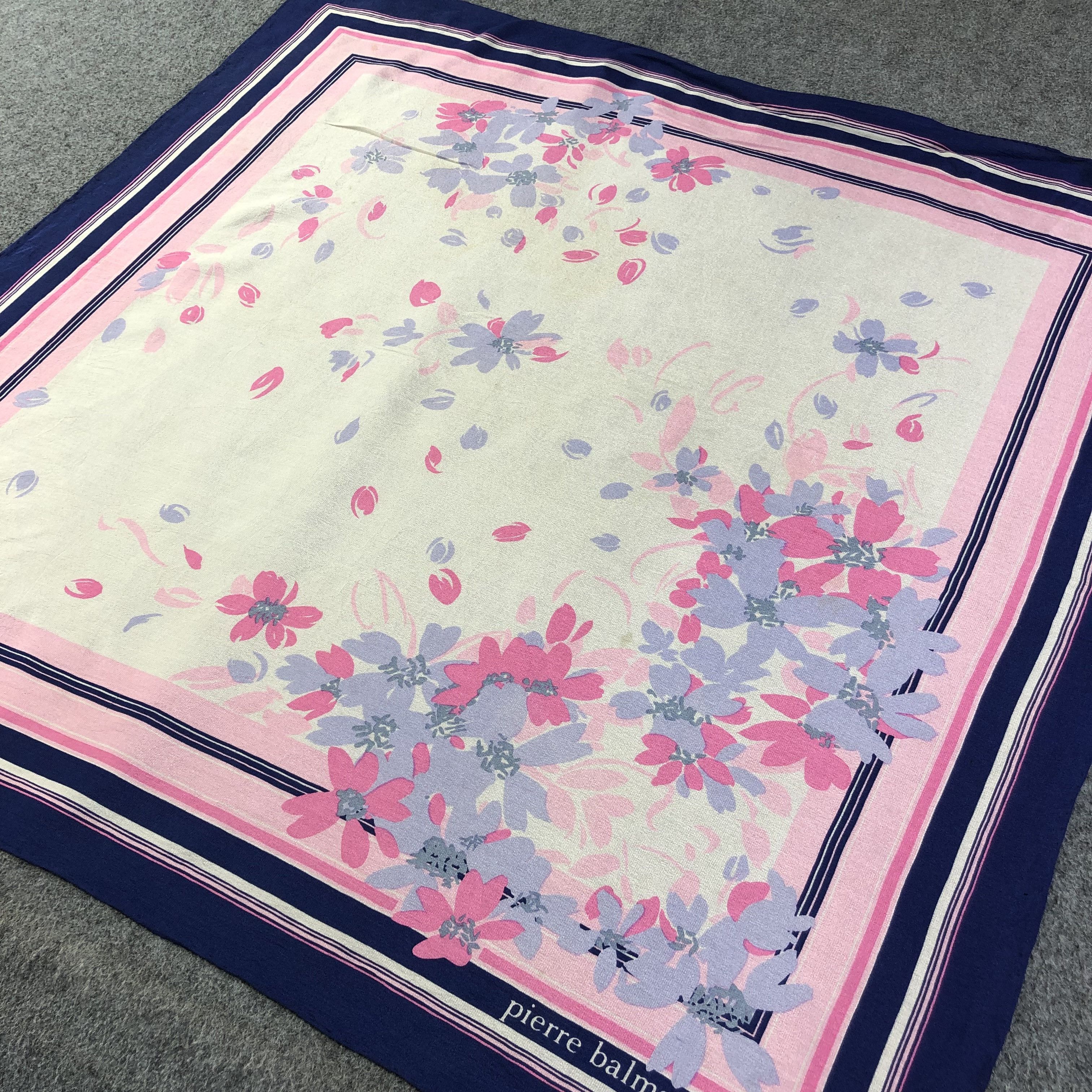 Pierre Balmain Vintage Pierre Balmain Floral Silk Scarf M501 Size ONE SIZE - 2 Thumbnail