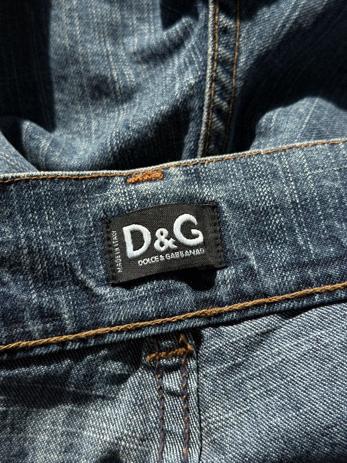 Dolce & Gabbana 2000s Dolce & Gabbana Washed Flared Denim Jeans Size 31" - 9 Thumbnail