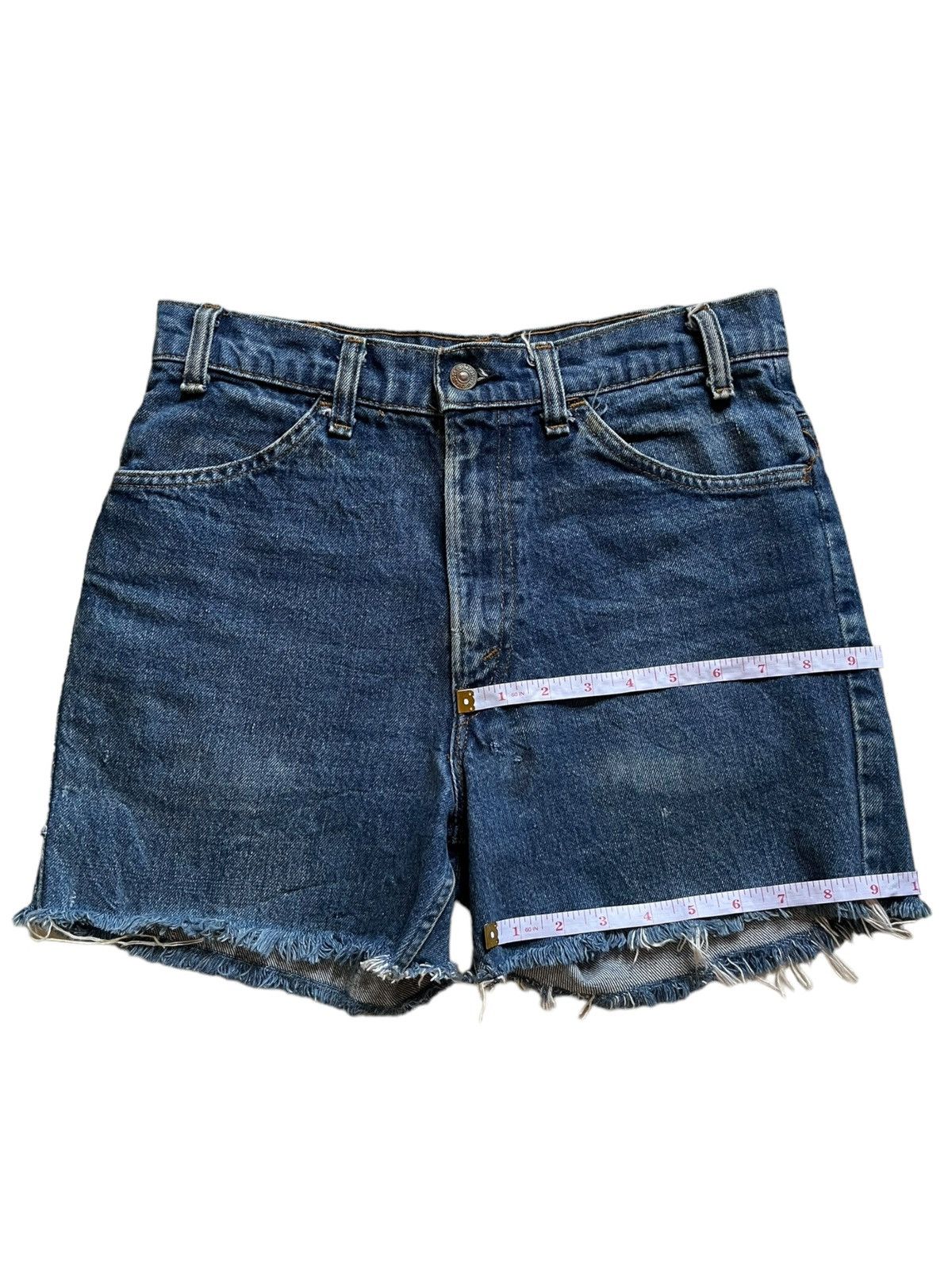 Levi's × Levi's Vintage Clothing Vintage 80s Levis 646 Orange Tab Distressed Shorts Jeans Size 29" - 17 Thumbnail