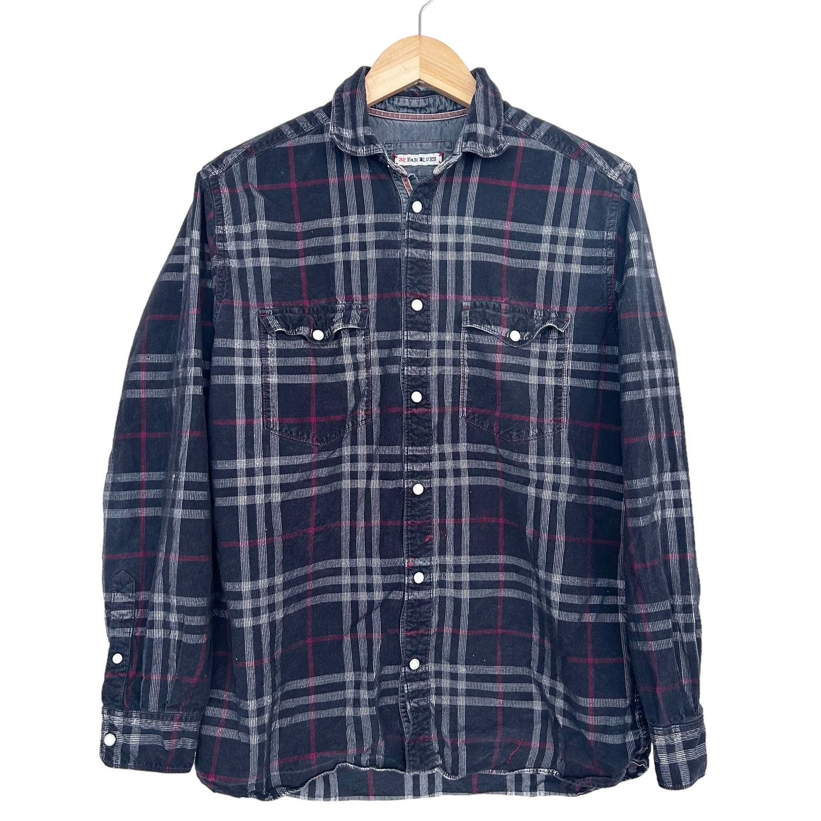 Other 32 Bar Blues Black Plaid Corduroy Snap Front Shirt Sz M Size US M / EU 48-50 / 2 - 1 Thumbnail