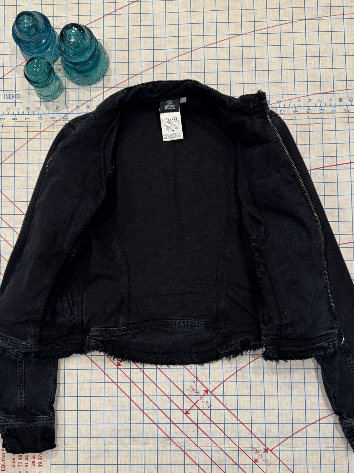 Versace Jeans Couture Versace Jeans Couture Y2K Denim Jacket XS FullZip Black 04/1 Size XS / US 0-2 / IT 36-38 - 7 Thumbnail