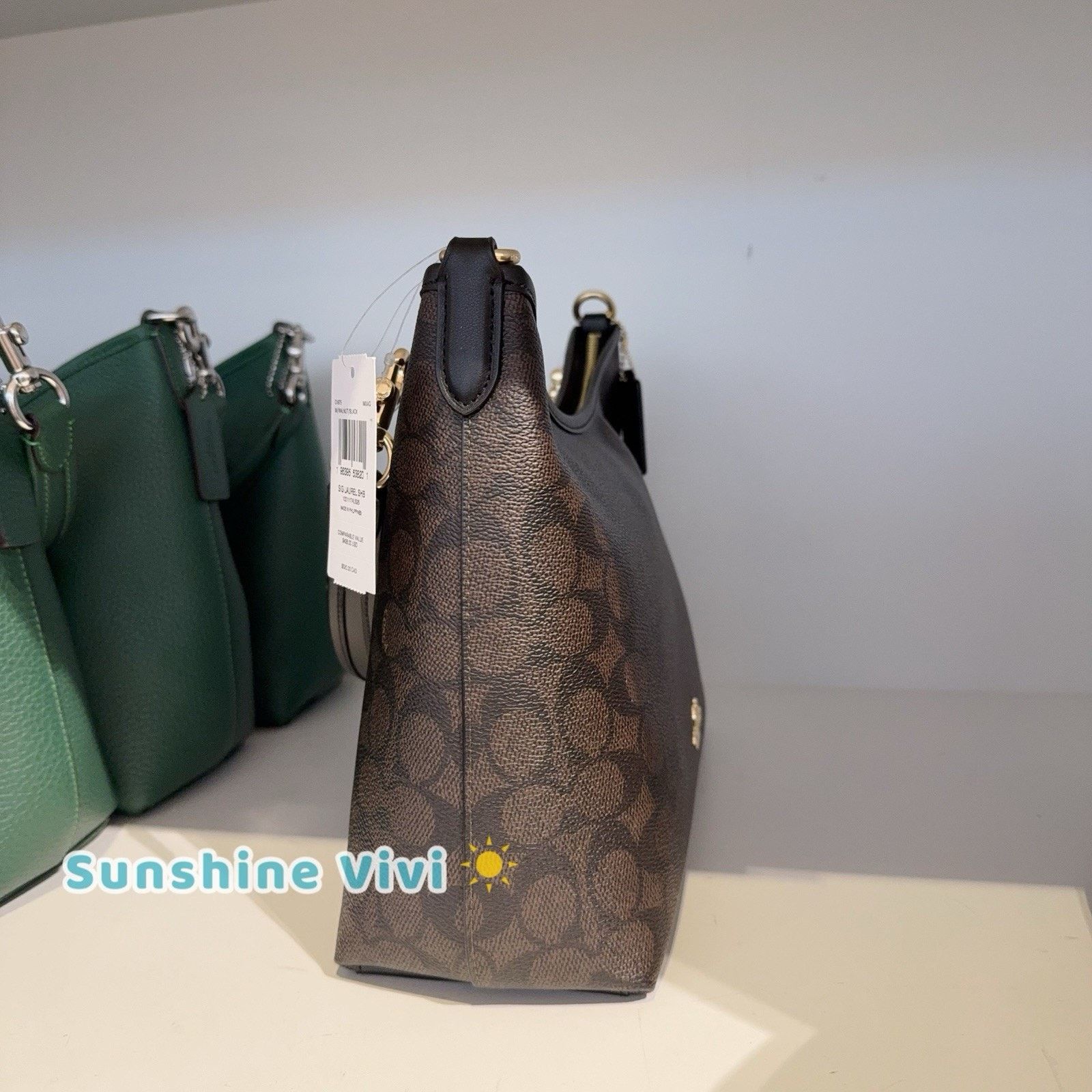 Coach NWT Coach Signature Laurel Bag CV975 Gold/Walnut/Black Size ONE SIZE - 2 Thumbnail