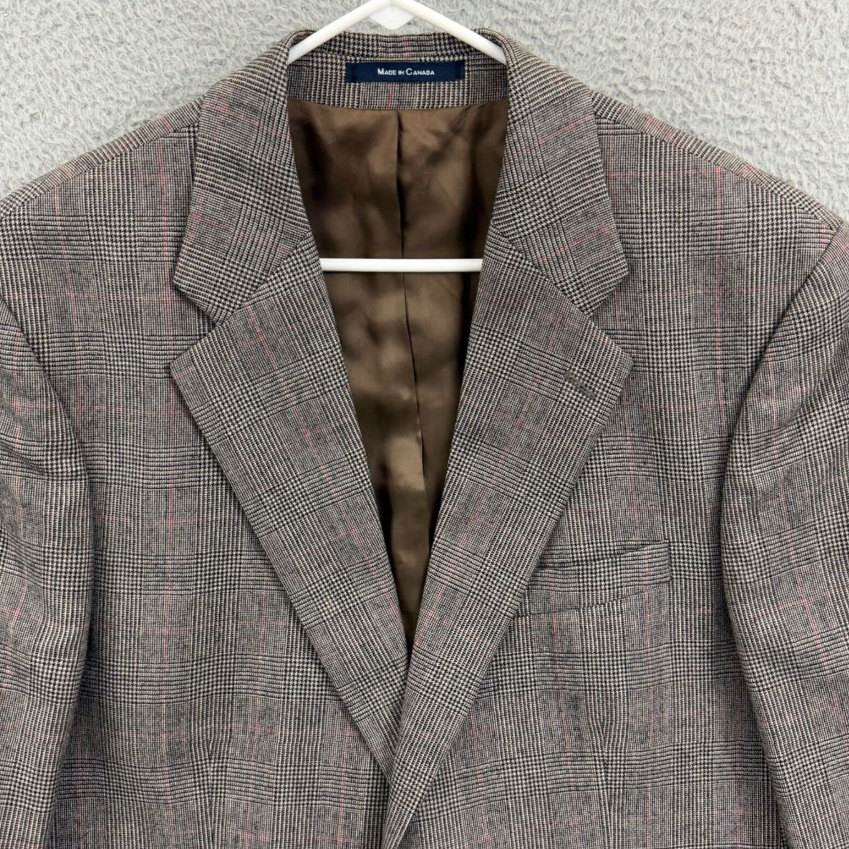 Ralph Lauren VINTAGE Ralph Lauren Chaps Blazer Mens 42T Gray Houndstooth Wool Career Size 42R - 3 Thumbnail