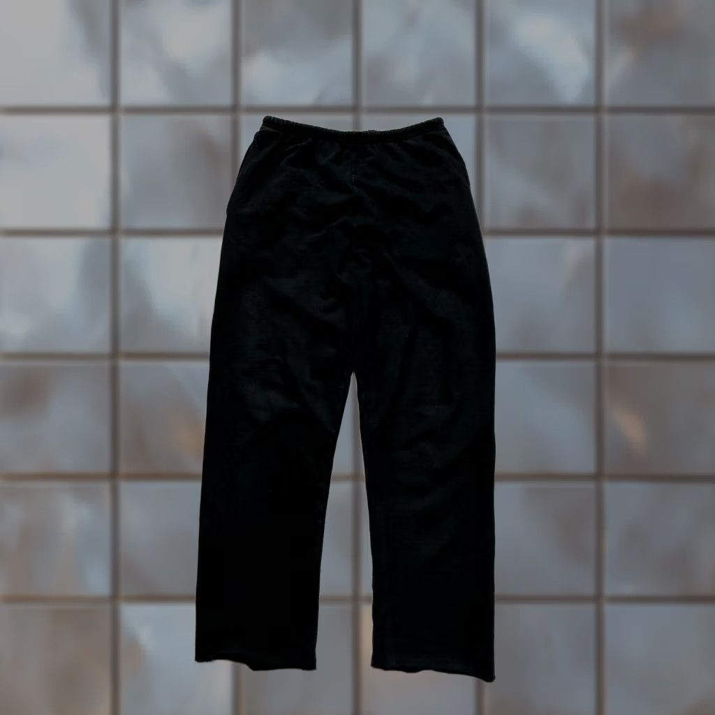 Vintage VINTAGE Everybody .World Sweatpants Shirt or Pants? 100% Recycled Cotton Black Fleece Drawstring Small Mens Size US 29 - 1 Thumbnail
