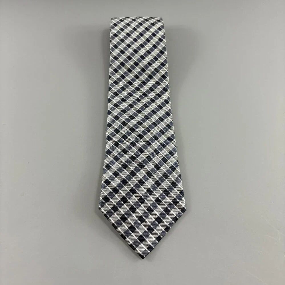 Nautica Nautica Black / Grey Plaid Men's Tie 3 1/2" x 60" Size ONE SIZE - 1 Thumbnail